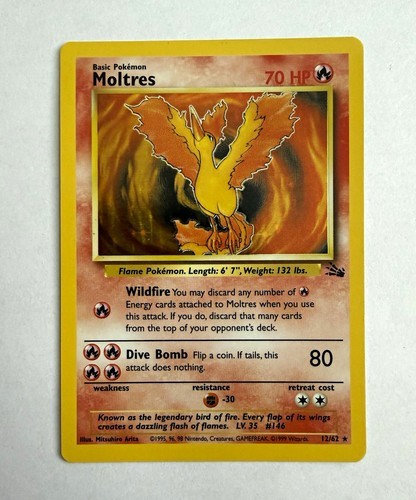 1999 Pokémon Fossil Holo Rare Lot – Moltres, Articuno & Zapdos – Unlimited – 3 C 1999 Pokémon Fossil Holo Rare Lot – Moltres, Articuno & Zapdos – Unlimited – 3 C