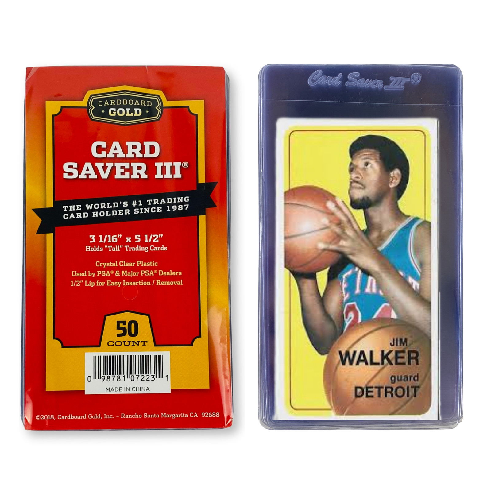 Cardboard Gold Card Saver 3 Tall Card Sleeves - 100ct Pack - Semi Rigid Card
