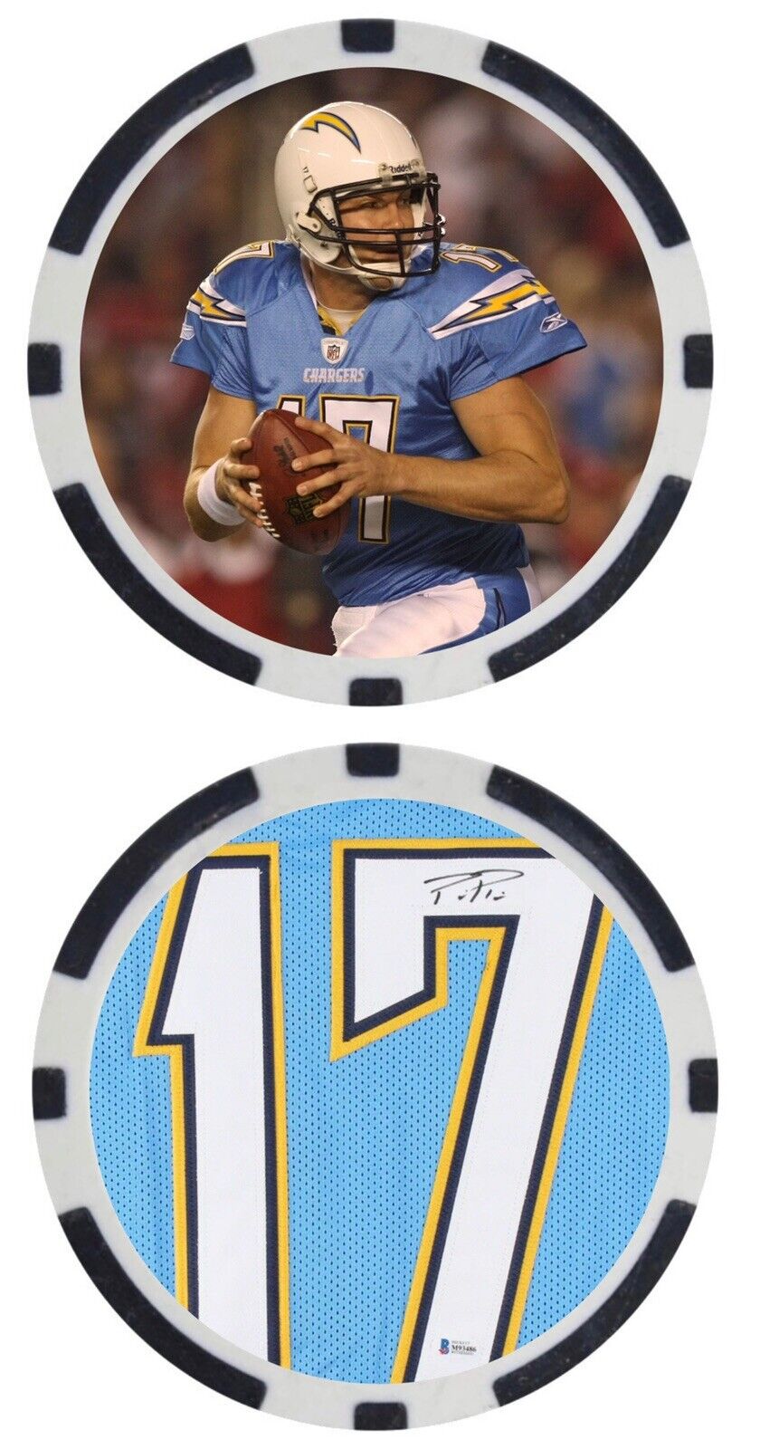 PHILIP RIVERS - SAN DIEGO CHARGERS - POKER CHIP - ***SIGNED/AUTO***