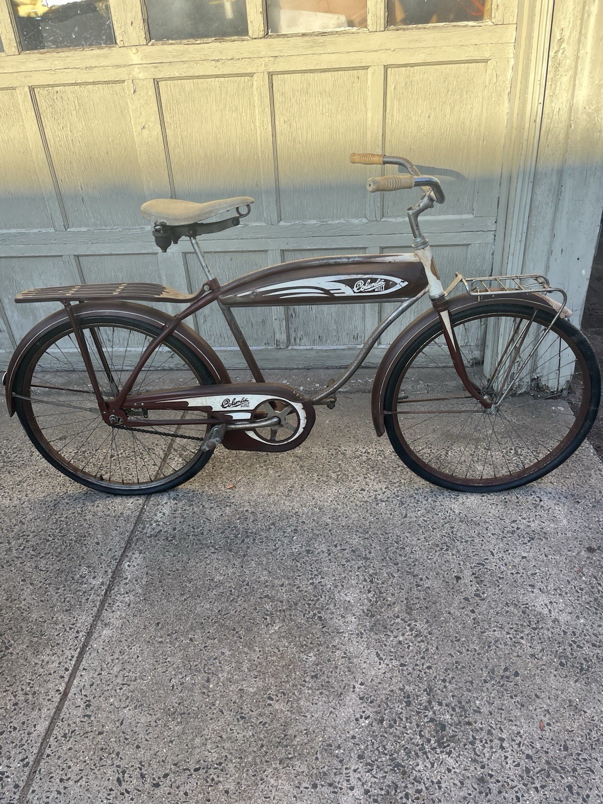 Columbia Vintage Complete Bicycle Brown with White Accents Collectible Columbia Vintage Complete Bicycle Brown with White Accents Collectible