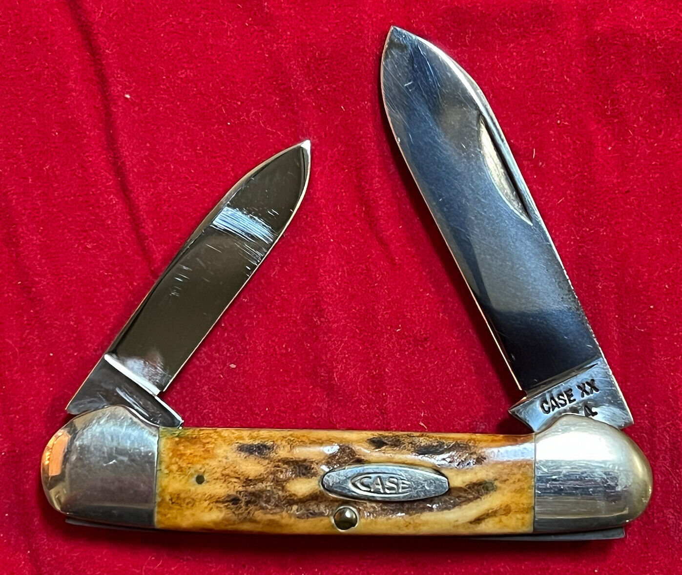 Vintage 1965-1969 CASE XX USA 52131 Canoe 3 5/8” Stag Handle Pocket Knife H336