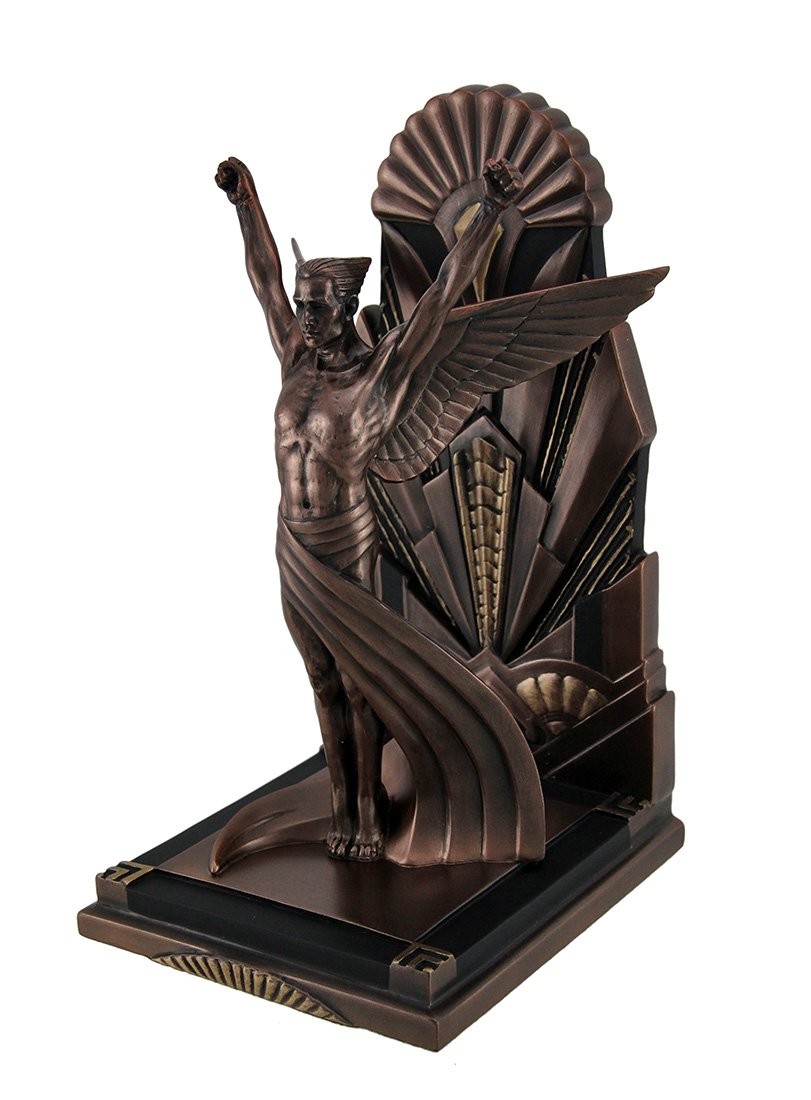 Zeckos Veronese Design Winged Man Metallic Copper Finish Art Deco Single Zeckos Veronese Design Winged Man Metallic Copper Finish Art Deco Single