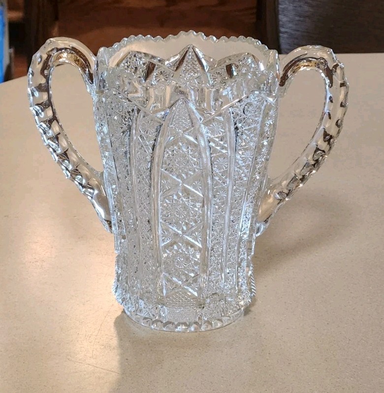 EAPG Imperial Glass Co Bellaire No 0505 Celery Vase, Antique 1913 Two Handled...