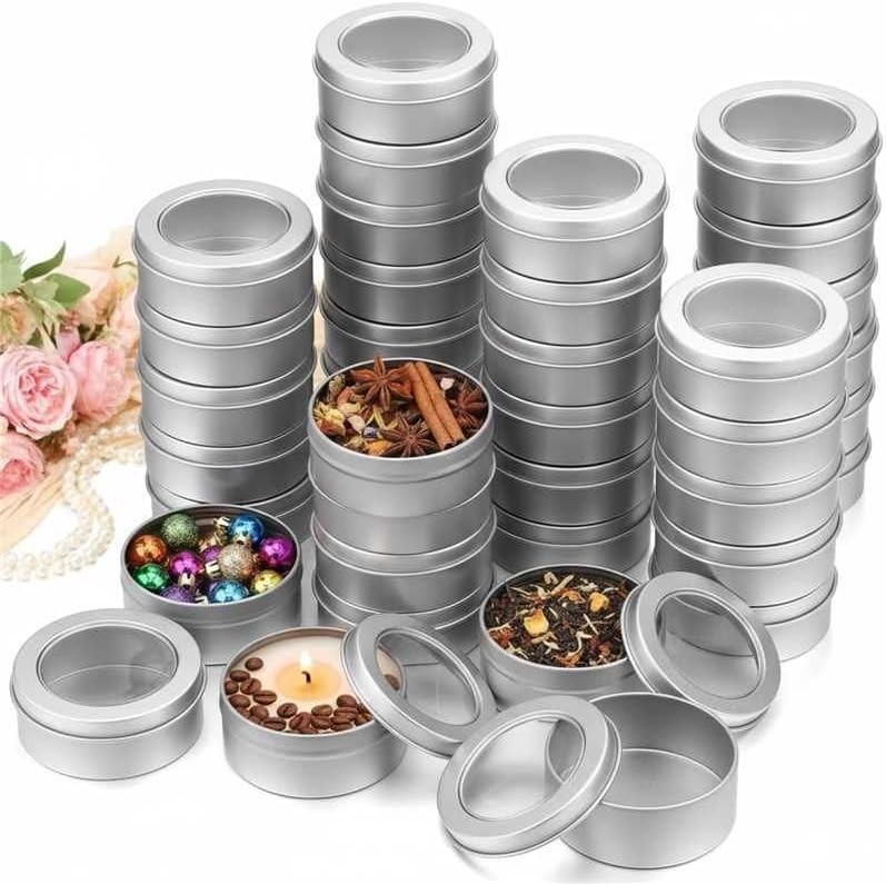 2 Ounce Metal Tins Bulk, 100 Pack