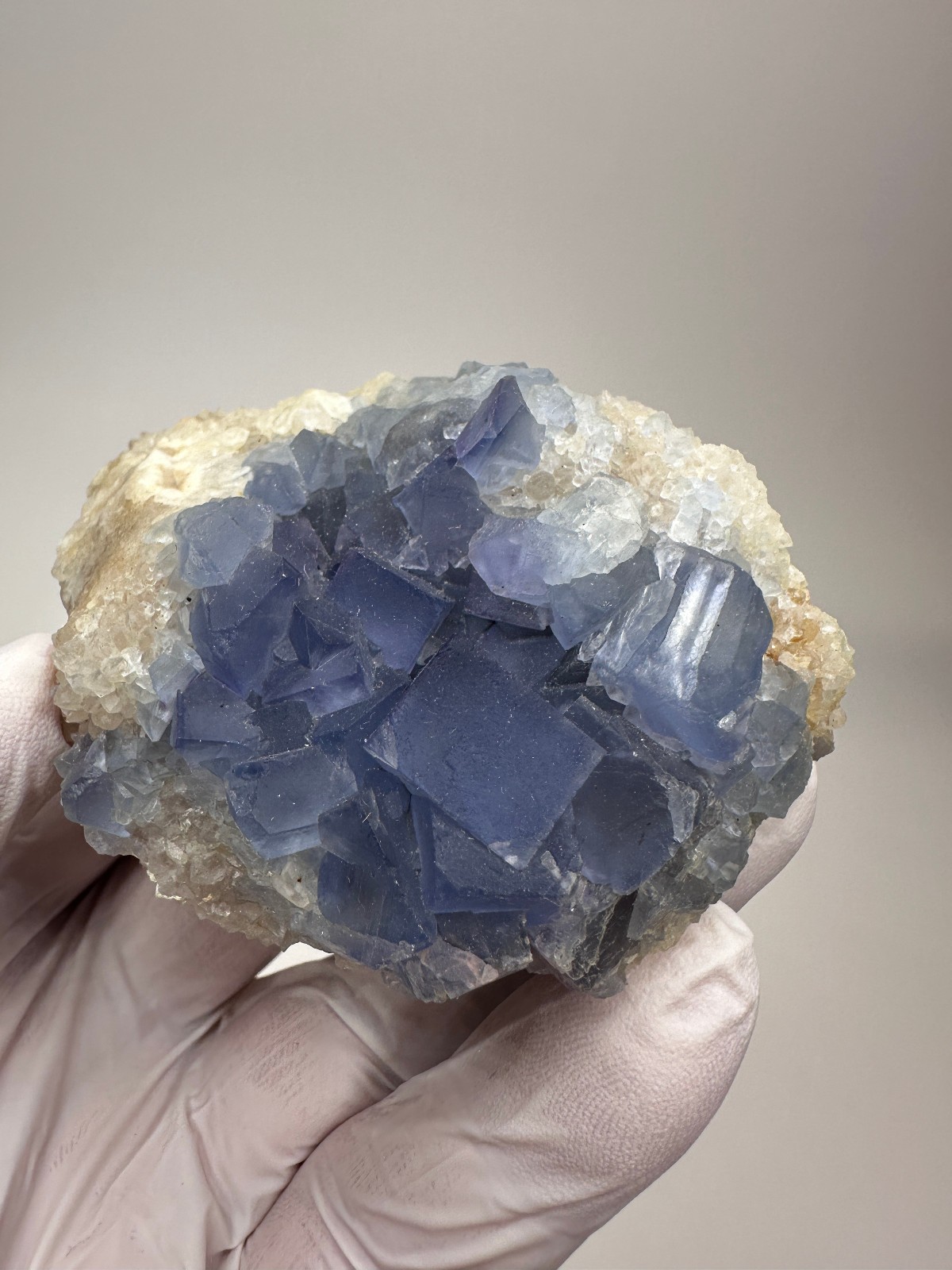 LARGE GEMMY Blue Fluorite & Quartz Crystal Specimen__Bingham , New Mexico