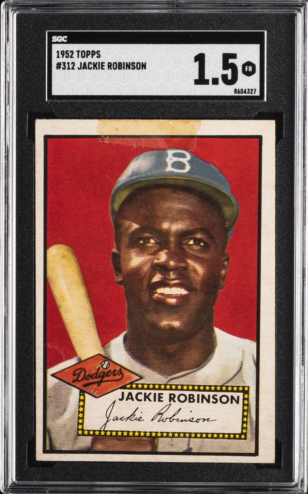 1952 TOPPS #312 JACKIE ROBINSON SGC 1.5