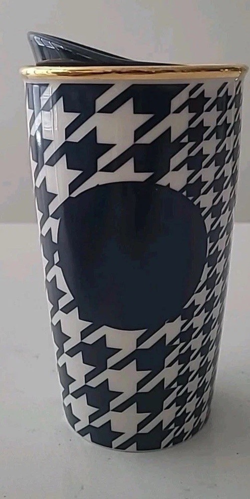 2015 STARBUCKS Navy Blue & White Houndstooth Dot Collection Ceramic (B2-A17) 2015 STARBUCKS Navy Blue & White Houndstooth Dot Collection Ceramic (B2-A17)