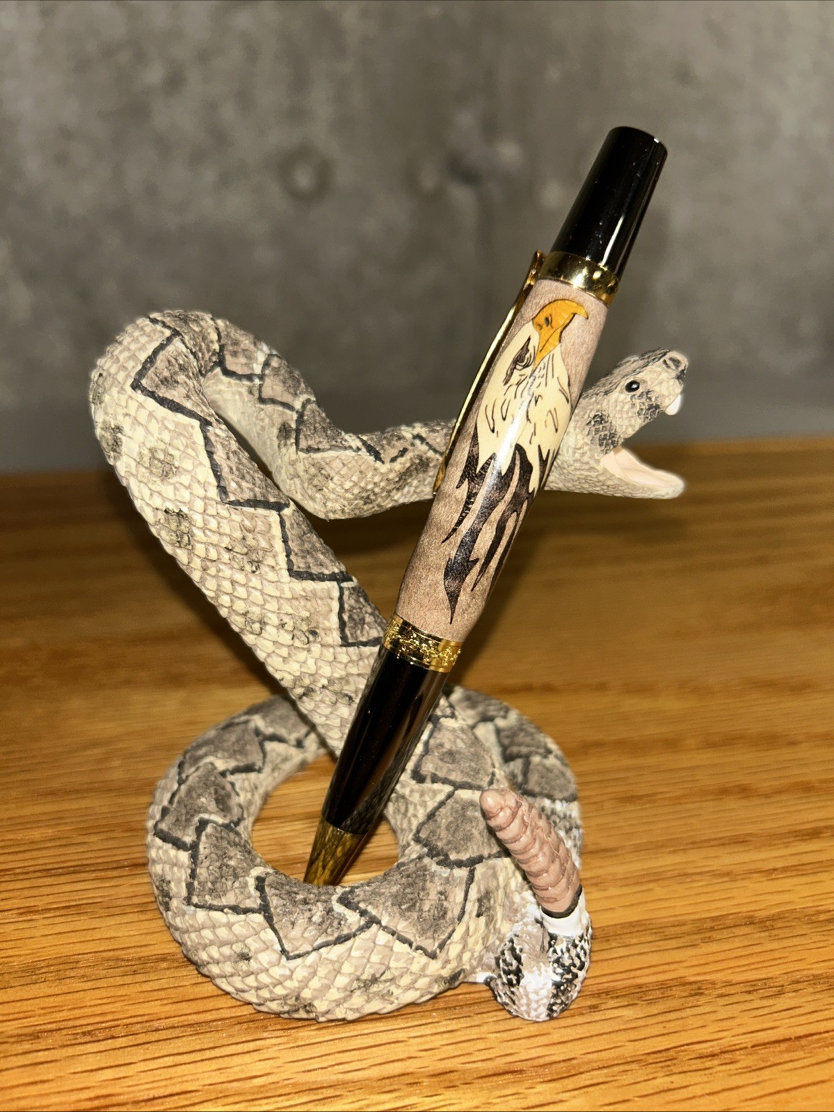 Realistic Ferocious Attacking Diamondback Rattlesnake With Fangs Bared Figurine Realistic Ferocious Attacking Diamondback Rattlesnake With Fangs Bared Figurine