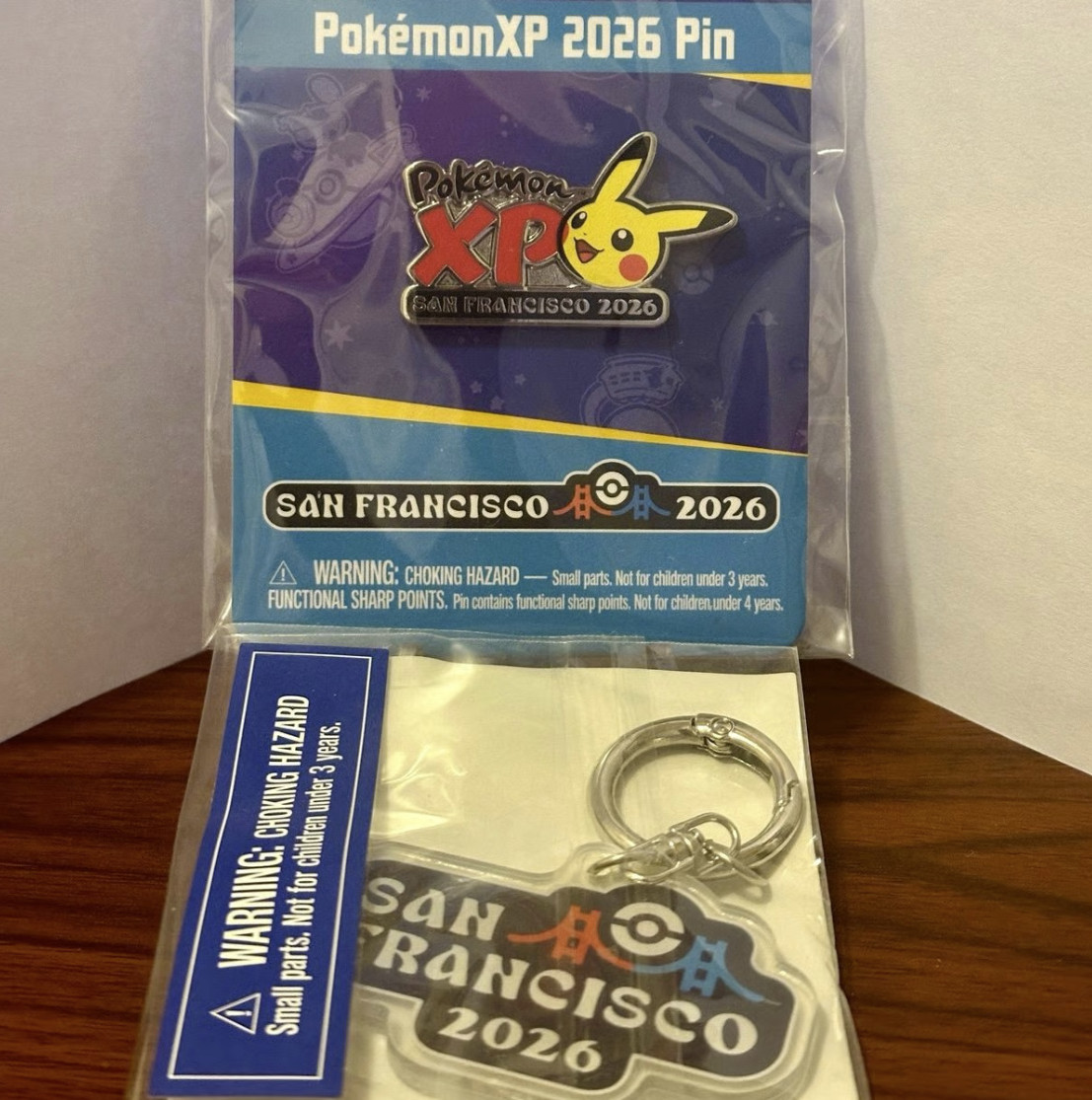 Exclusive PIKACHU Pokemon XP2026 San Francisco World Championship pin & keychain
