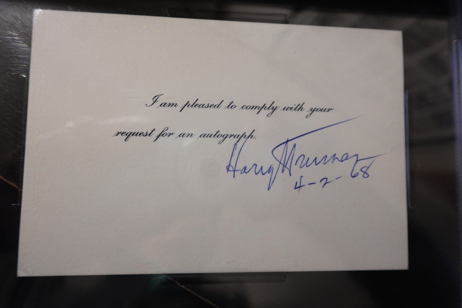 Harry Truman United States President Autographed 4x6 Card PSA SLABBED
