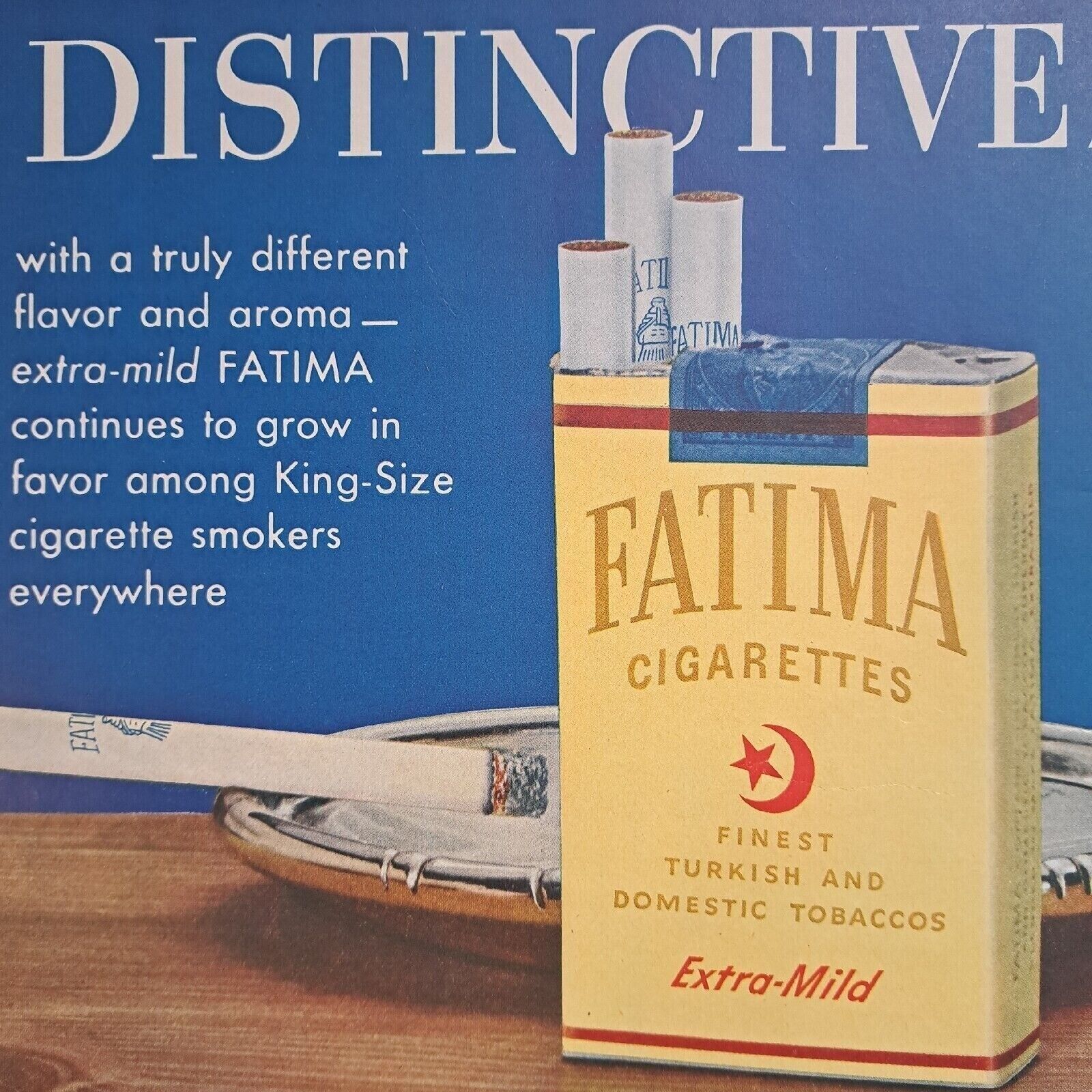 1952 Print Ad DISTINCTIVE FATIMA EXTRA MILD CIGARETTES LIGGETT & MYERS TOBACCO