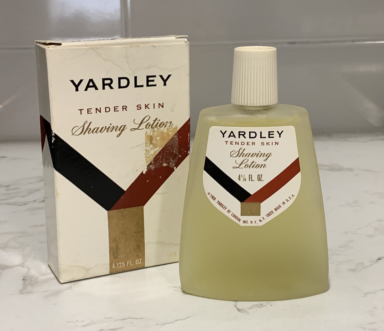 Yardley Tender Skin Shaving Lotion 4.125 oz With Box, dated 1969 (#ms1268)