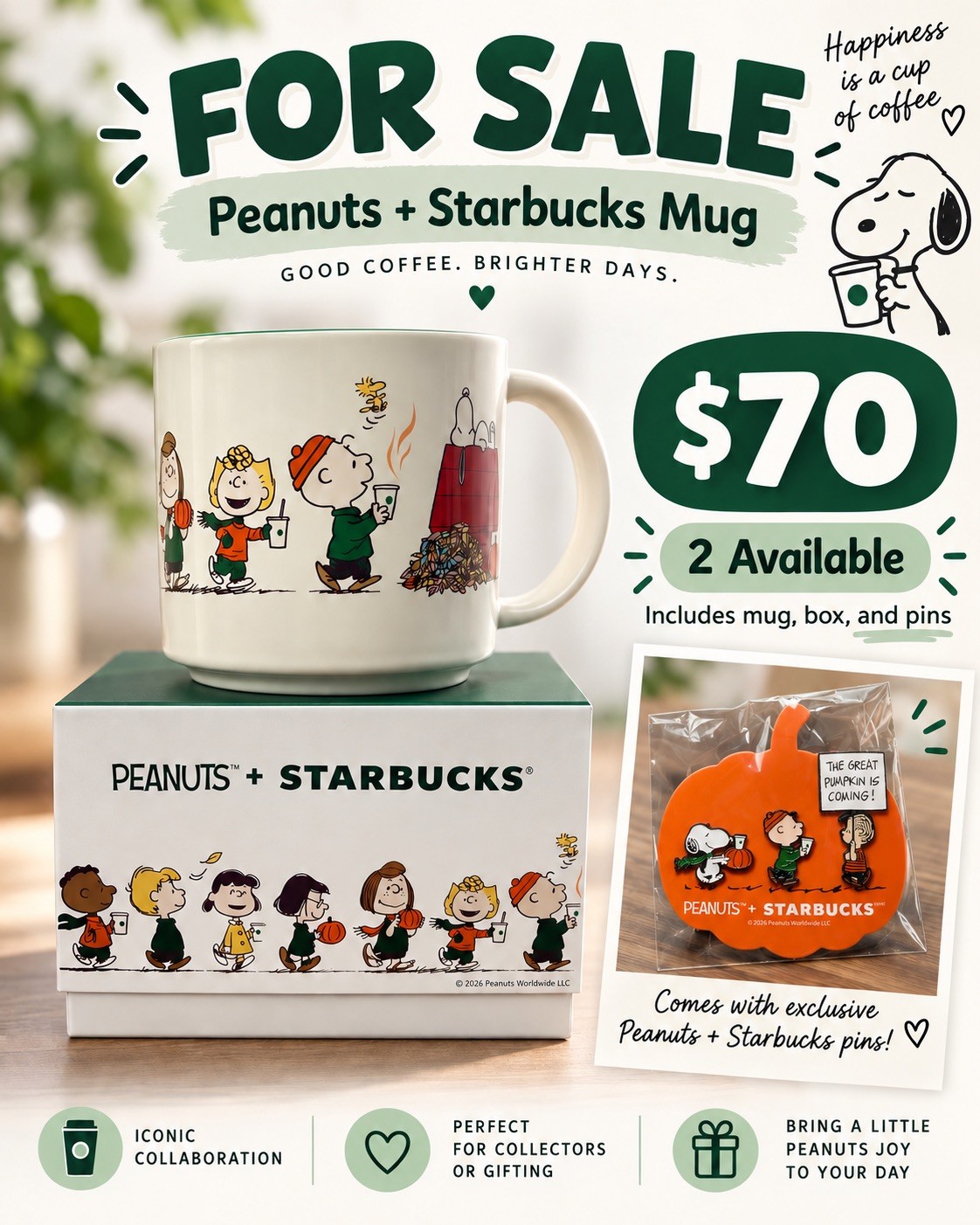 Starbucks Ceramic Mug showcases the Peanuts™ Gang - 14 oz Starbucks Ceramic Mug showcases the Peanuts™ Gang - 14 oz