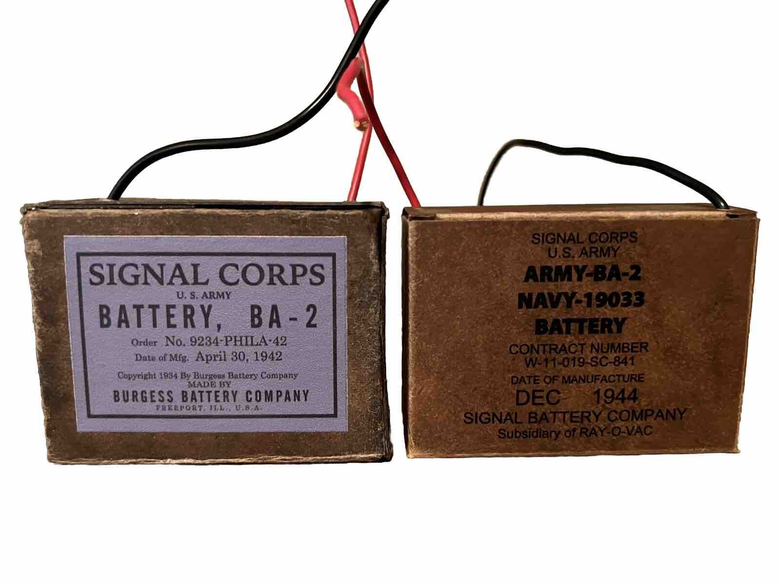 WW2 BA-2 Army Signal Corps Reproduction Dry Cell Battery Boxes (2 Each)