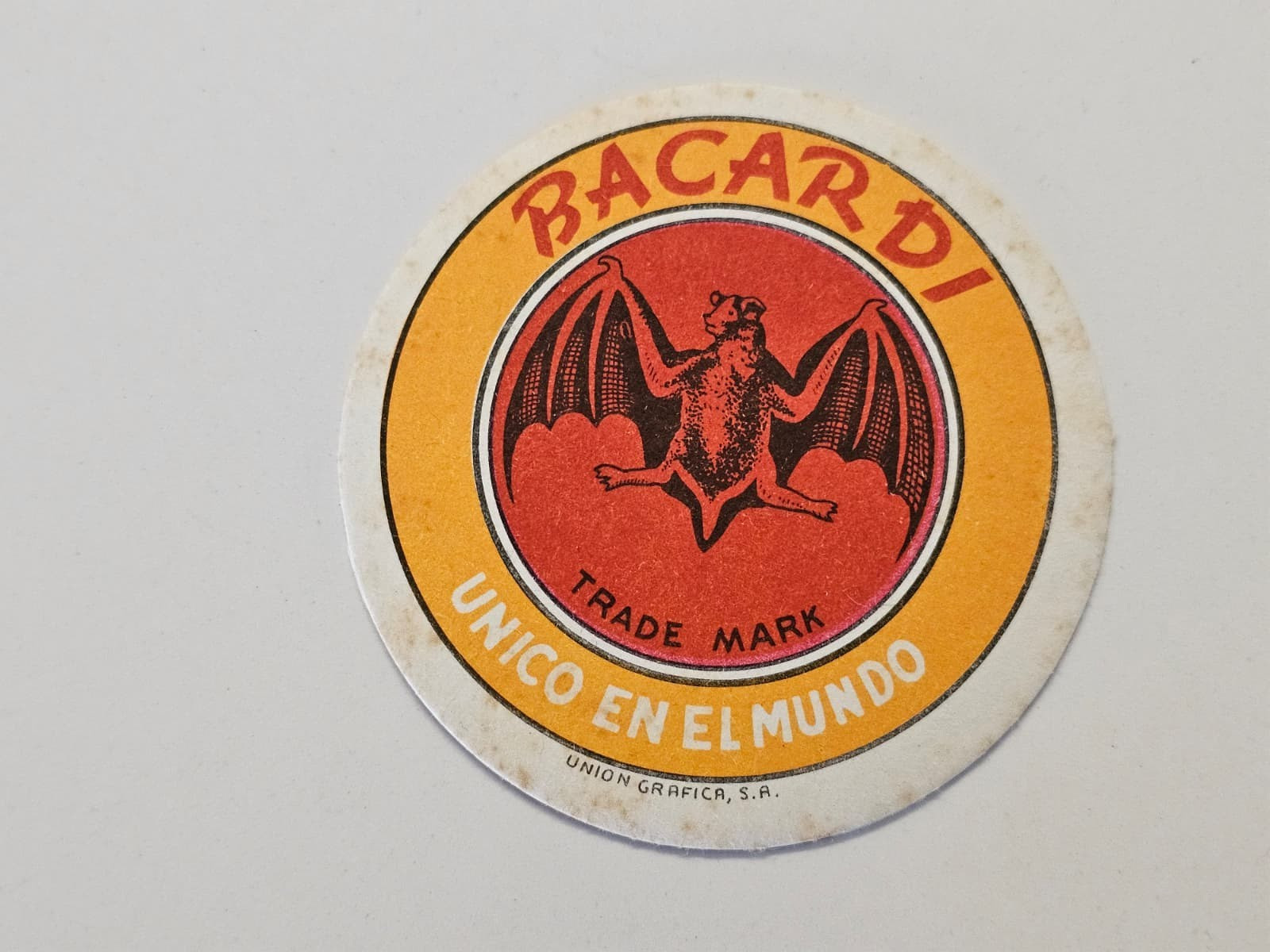 1950s ORIGINAL BACARDI RUM RON BAT UNIQUE IN THE WORLD COASTER BAR RESTAURANT