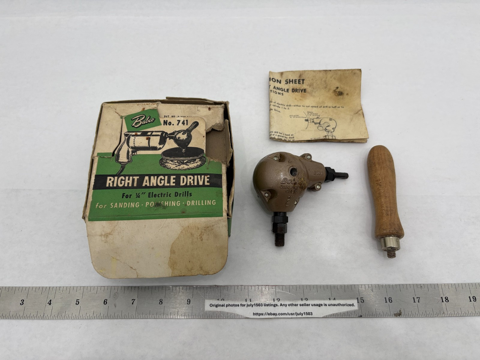 Vintage Babco No. 741 Right Angle Drive for 1/4\