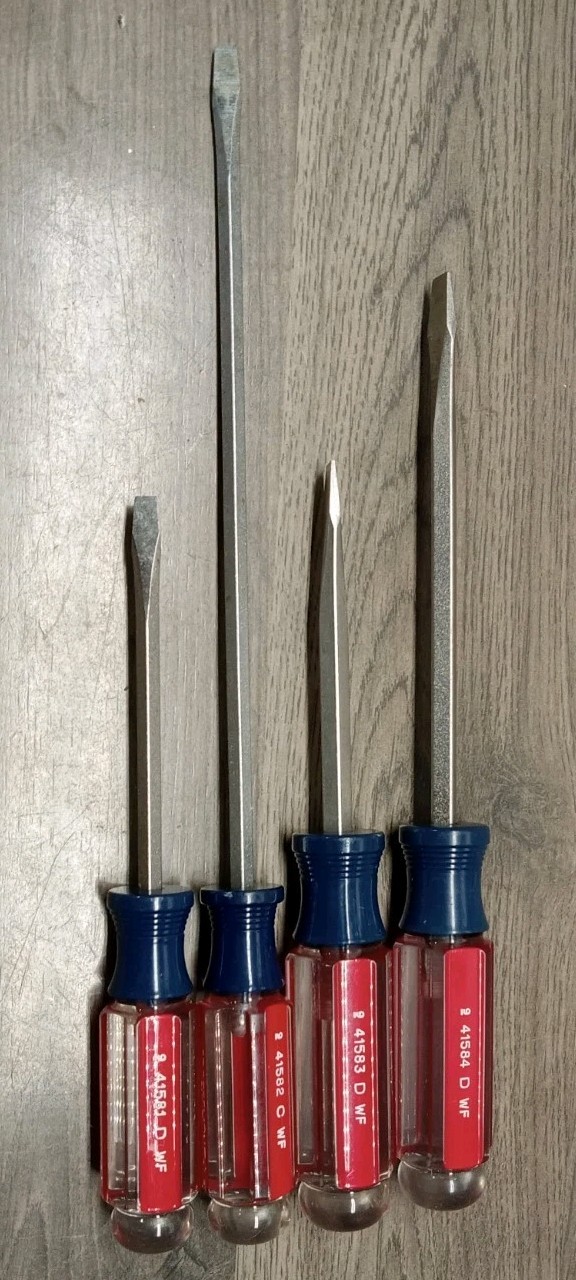 VTG Craftsman USA Slotted Screwdrivers 9_41584,41583,41582,41581 WF NOS Lot Of 4 VTG Craftsman USA Slotted Screwdrivers 9_41584,41583,41582,41581 WF NOS Lot Of 4