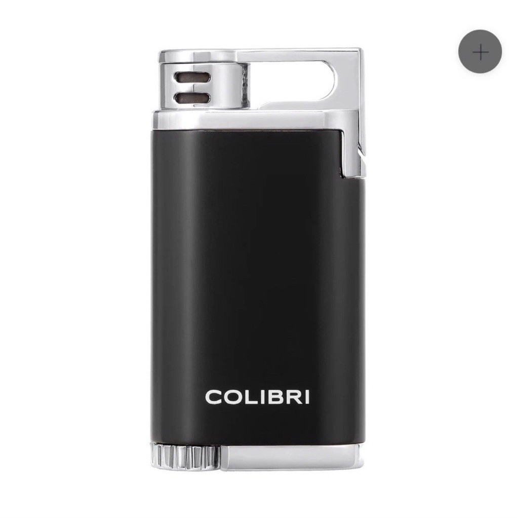 Colibri Belmont Black & Chrome Single Jet Torch Flame Refillable Butane Lighter