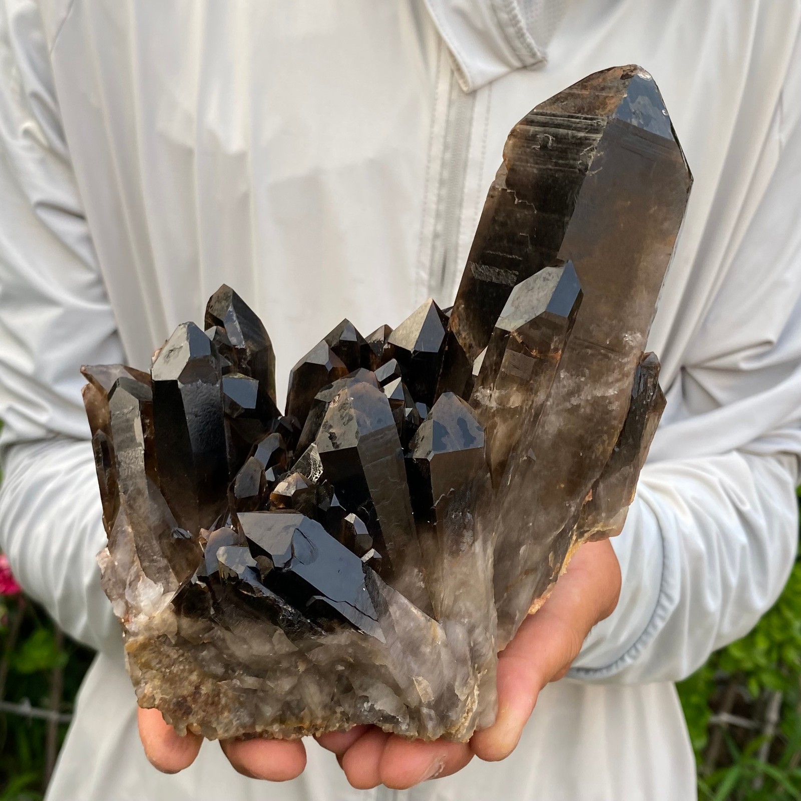 4.73LB Natural smoky black quartz cluster crystal mineral specimen healing
