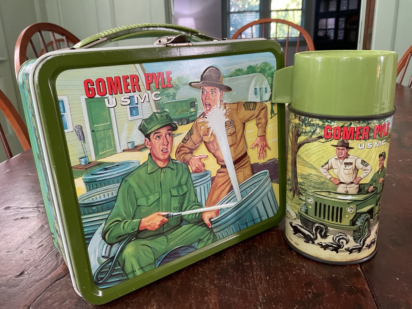 VINTAGE GOMER PYLE LUNCHBOX AND THERMOS VINTAGE GOMER PYLE LUNCHBOX AND THERMOS