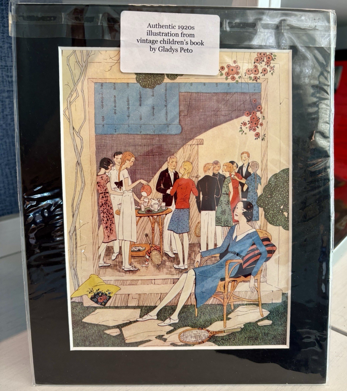 Gladys Peto 1920s Vintage Tennis Illustration Art Deco Fashion Garden Party