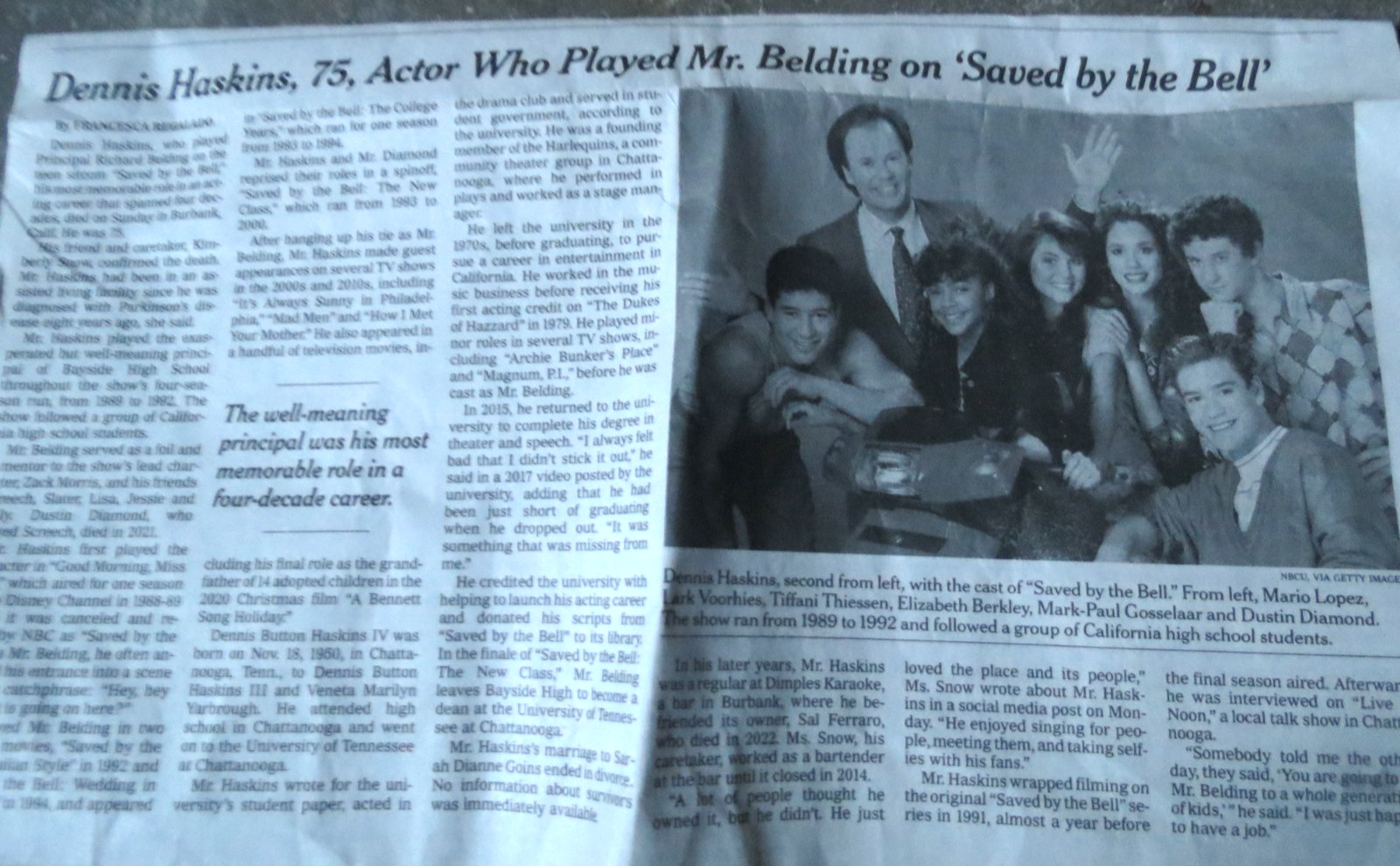 Dennis Haskins 1950 - 2026 NYT obituary Newspaper Actor MR BELDING SAVED BY BELL Dennis Haskins 1950 - 2026 NYT obituary Newspaper Actor MR BELDING SAVED BY BELL