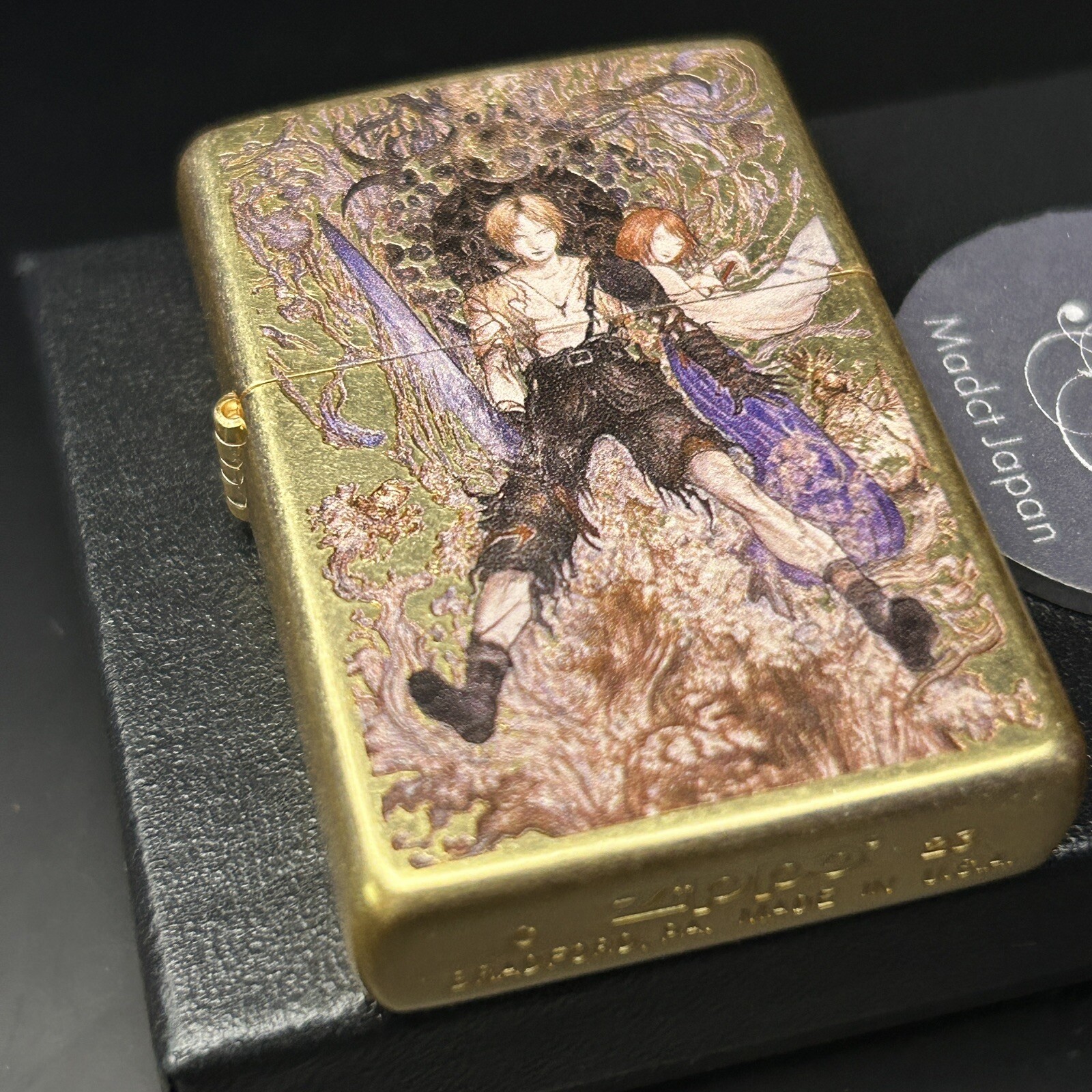 Zippo Final Fantasy 10 Ⅹ Yoshitaka Amano Water Warrior Gold Japan Game Zippo Final Fantasy 10 Ⅹ Yoshitaka Amano Water Warrior Gold Japan Game