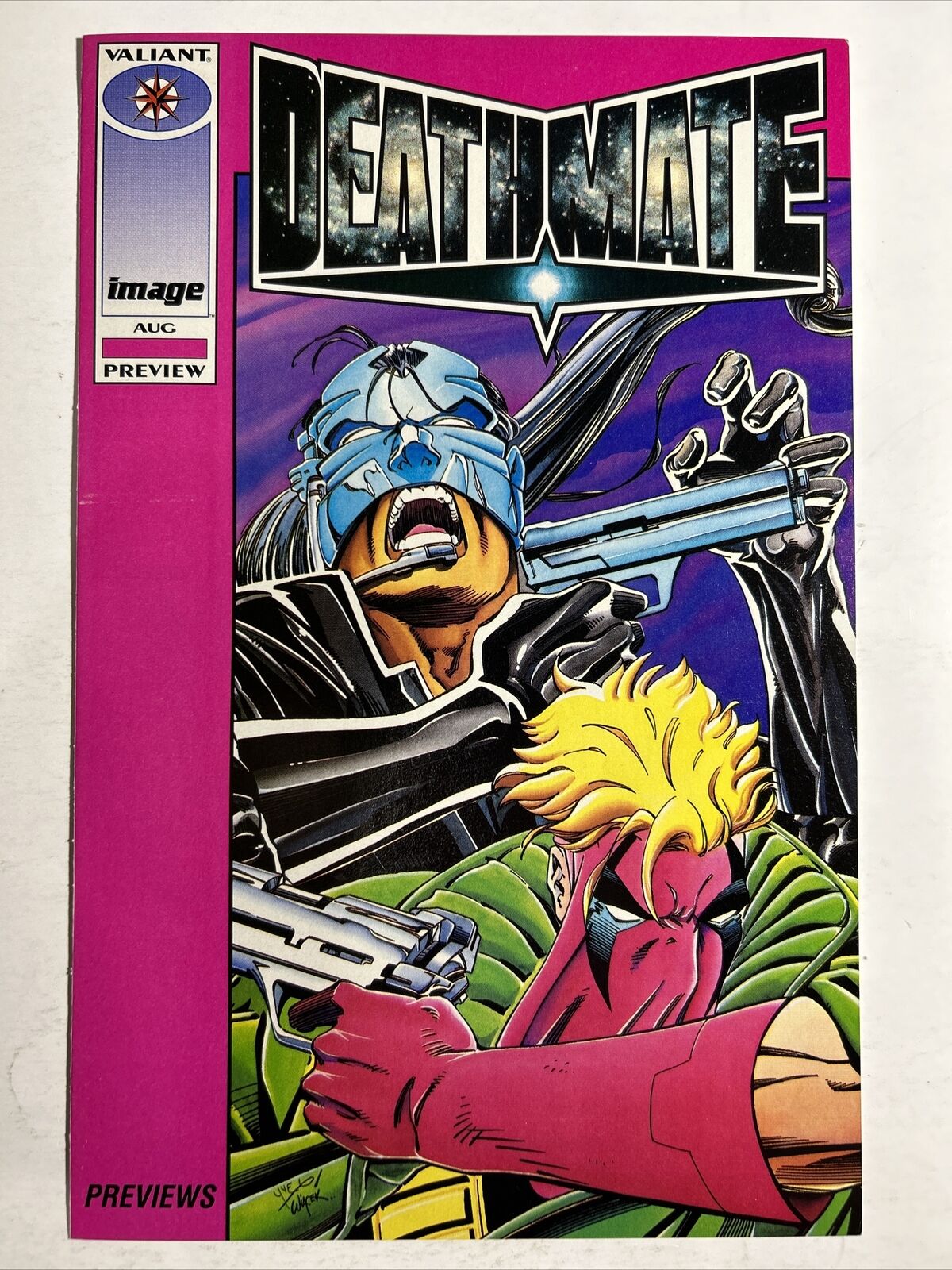 Deathmate Preview Pink Variant Comics Ninjak X-O Manowar Solar Shadowman Rare