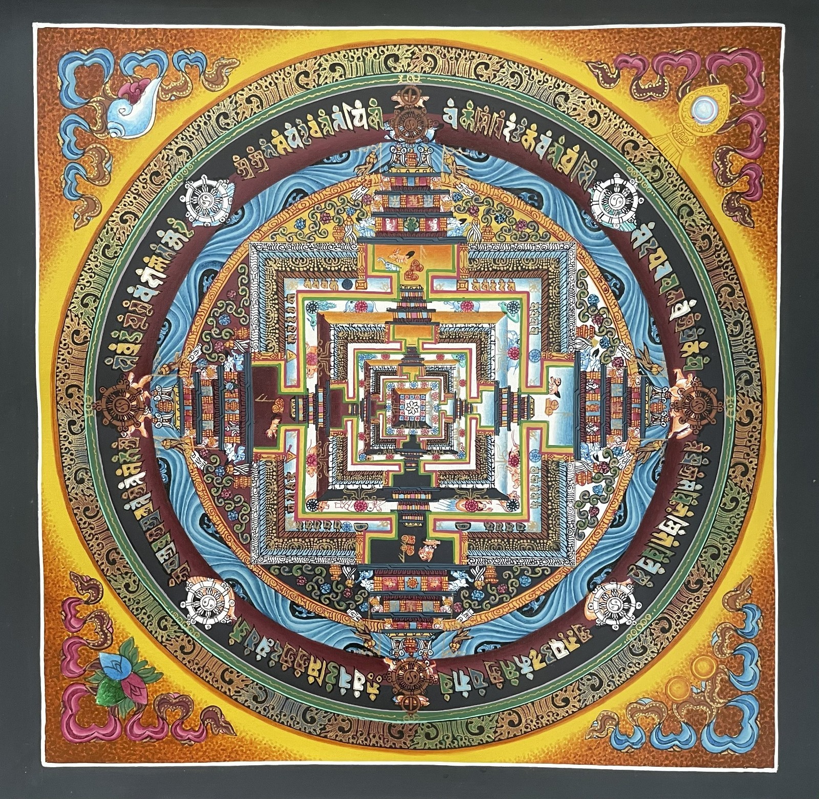 Kalachakra Mandala Tibetan Hand-Painted Thangka Painting (12\ Kalachakra Mandala Tibetan Hand-Painted Thangka Painting (12\