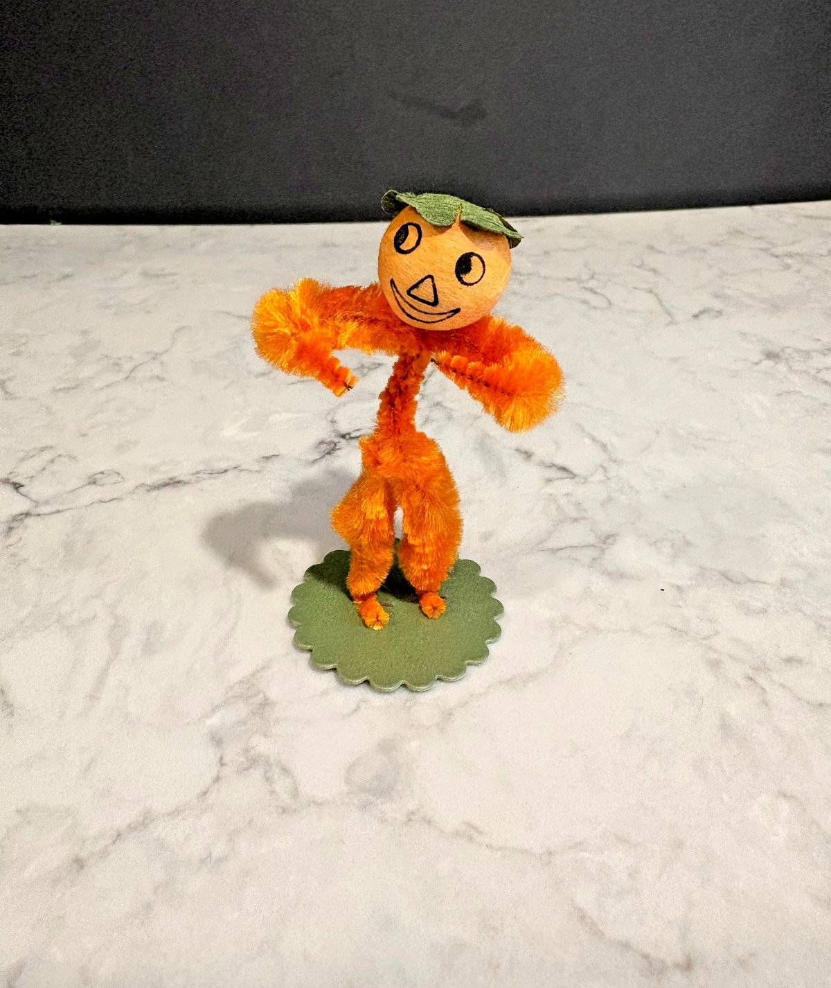 Vintage 1940s/50s Halloween Chenille Pipe Cleaner Jack O' Lantern Figure: Japan Vintage 1940s/50s Halloween Chenille Pipe Cleaner Jack O' Lantern Figure: Japan