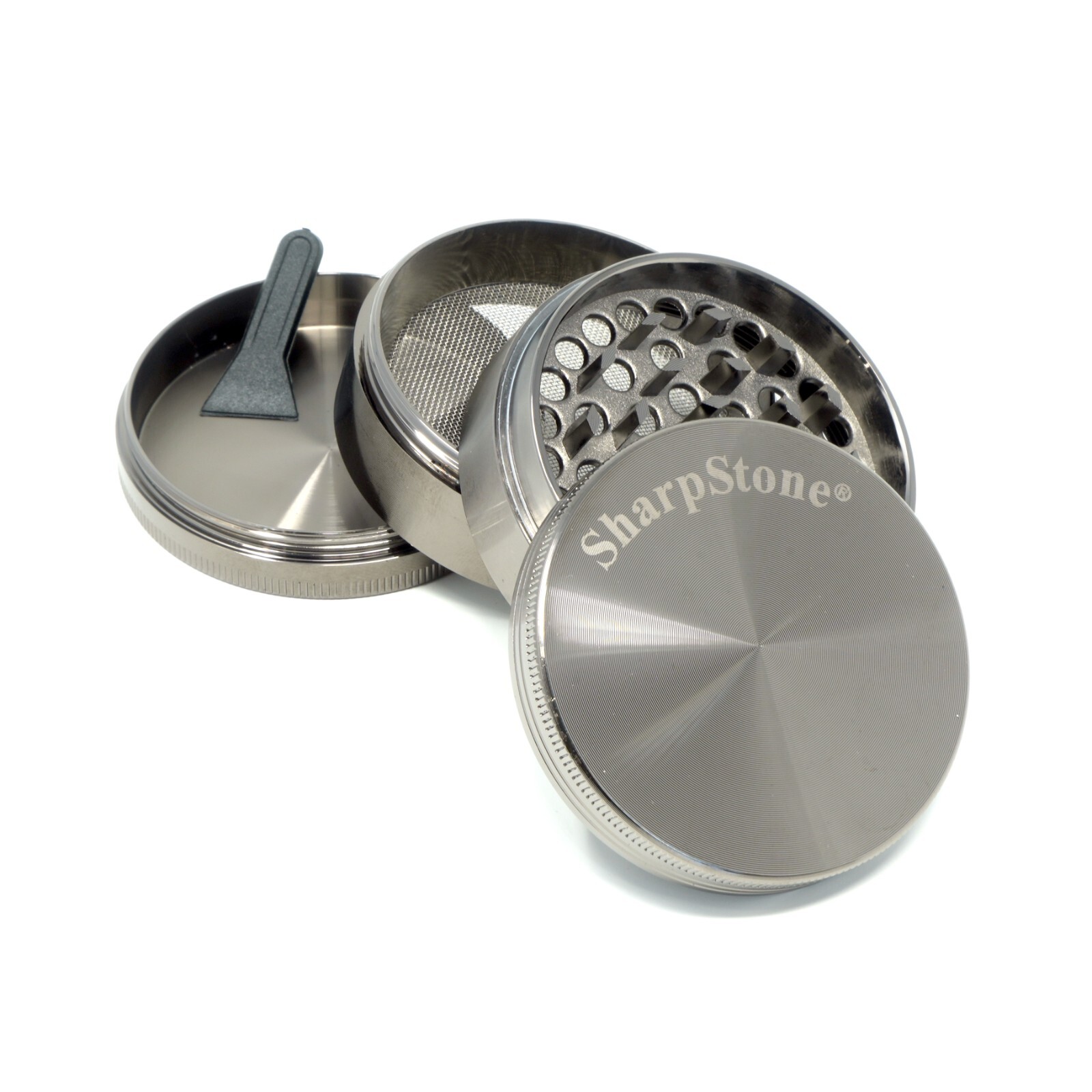 SharpStone 63MM Spice Tobacco Herb Grinder -4 Piece- GunMetal SharpStone 63MM Spice Tobacco Herb Grinder -4 Piece- GunMetal