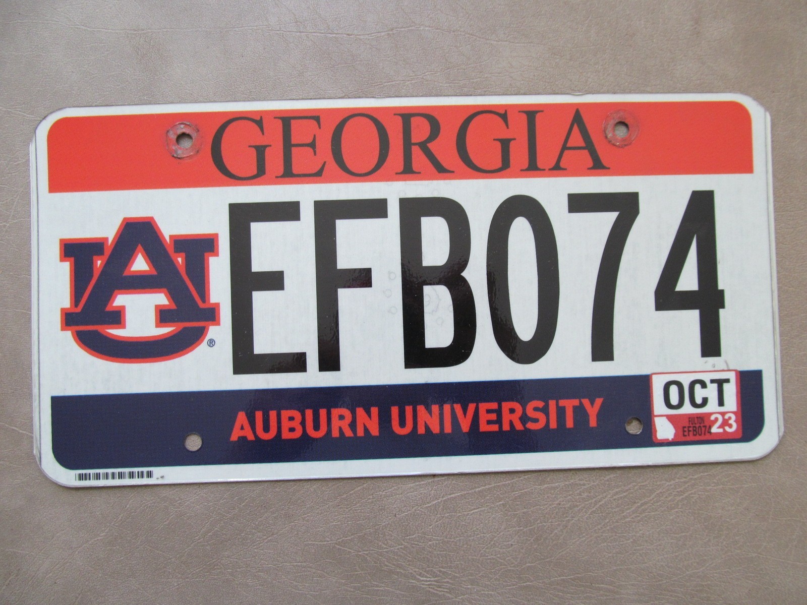 State of Georgia License Plate w/ Auburn University Alabama Tigers College Logo State of Georgia License Plate w/ Auburn University Alabama Tigers College Logo