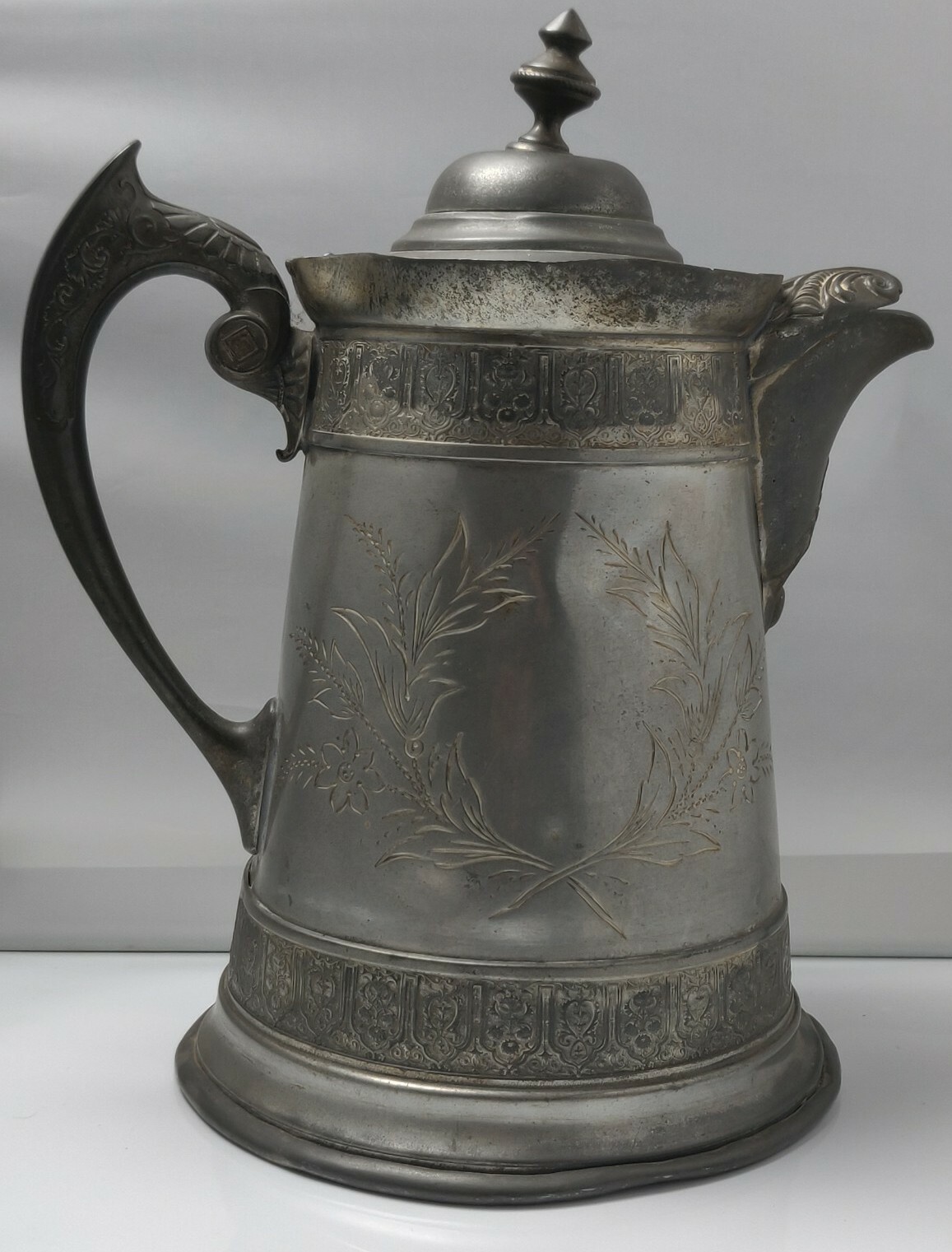 RARE 1850s German Leaded Pewter Hand Carved Tankard 13 RARE 1850s German Leaded Pewter Hand Carved Tankard 13