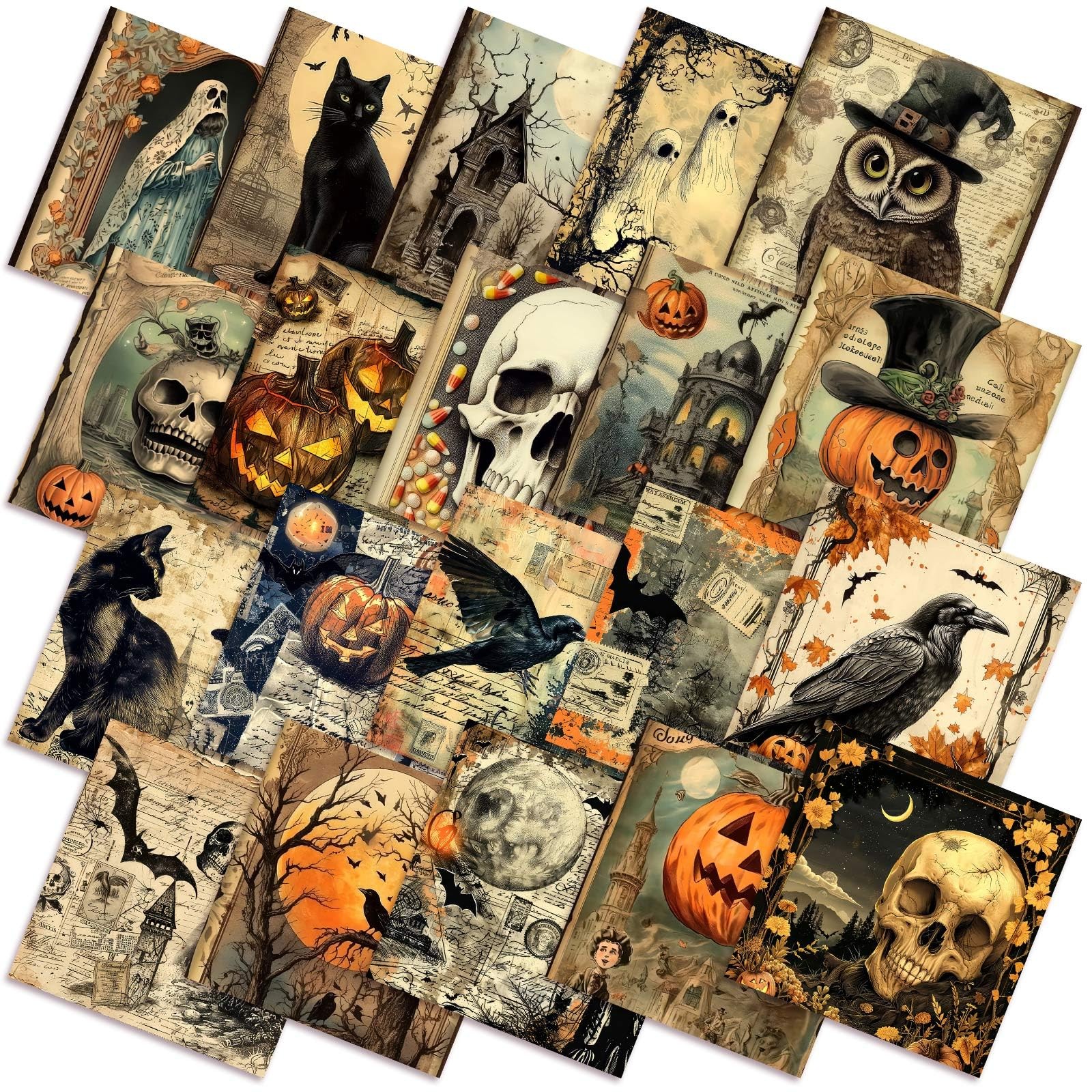 HunnmingRe 20 Pcs 10\'\'x10\'\' Vintage 10 x 10 inches, Mainly Black and Orange HunnmingRe 20 Pcs 10\'\'x10\'\' Vintage 10 x 10 inches, Mainly Black and Orange