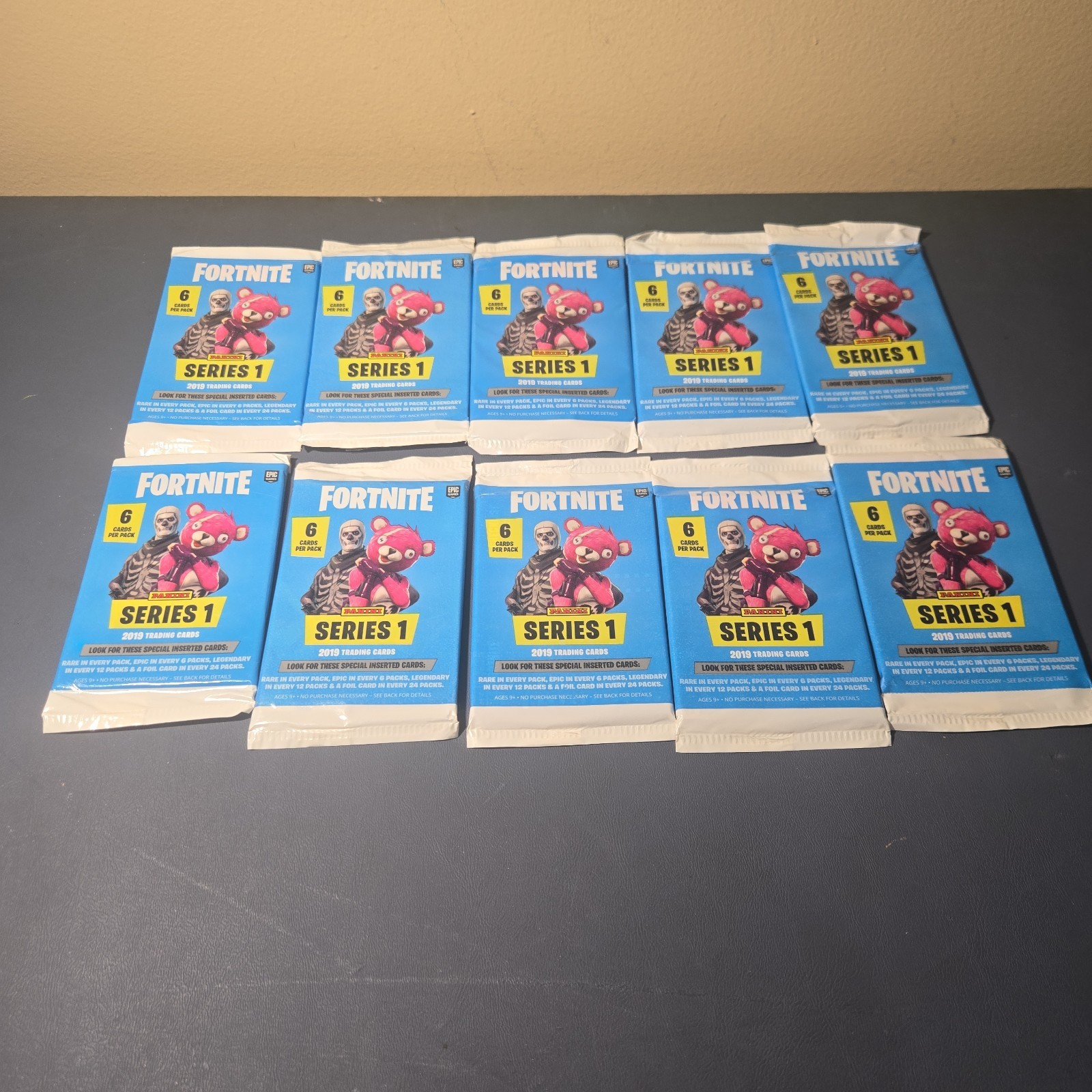 10 NIP 2019 Panini Series 1 FortNite Trading Cards. 6 Cards Epic Games 60 cards