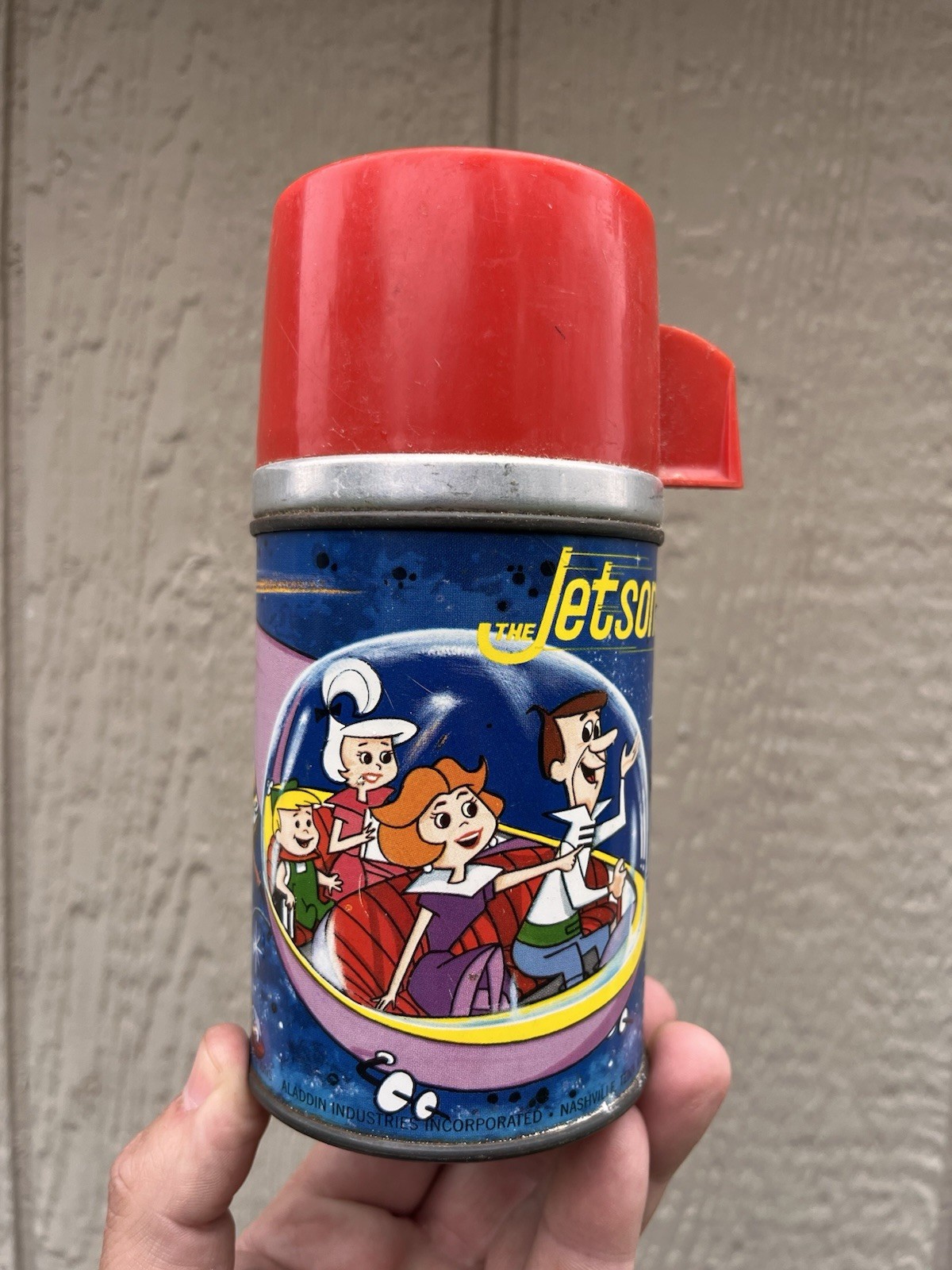 Vintage 1963 Alladin Jetsons Metal Lunchbox Thermos 