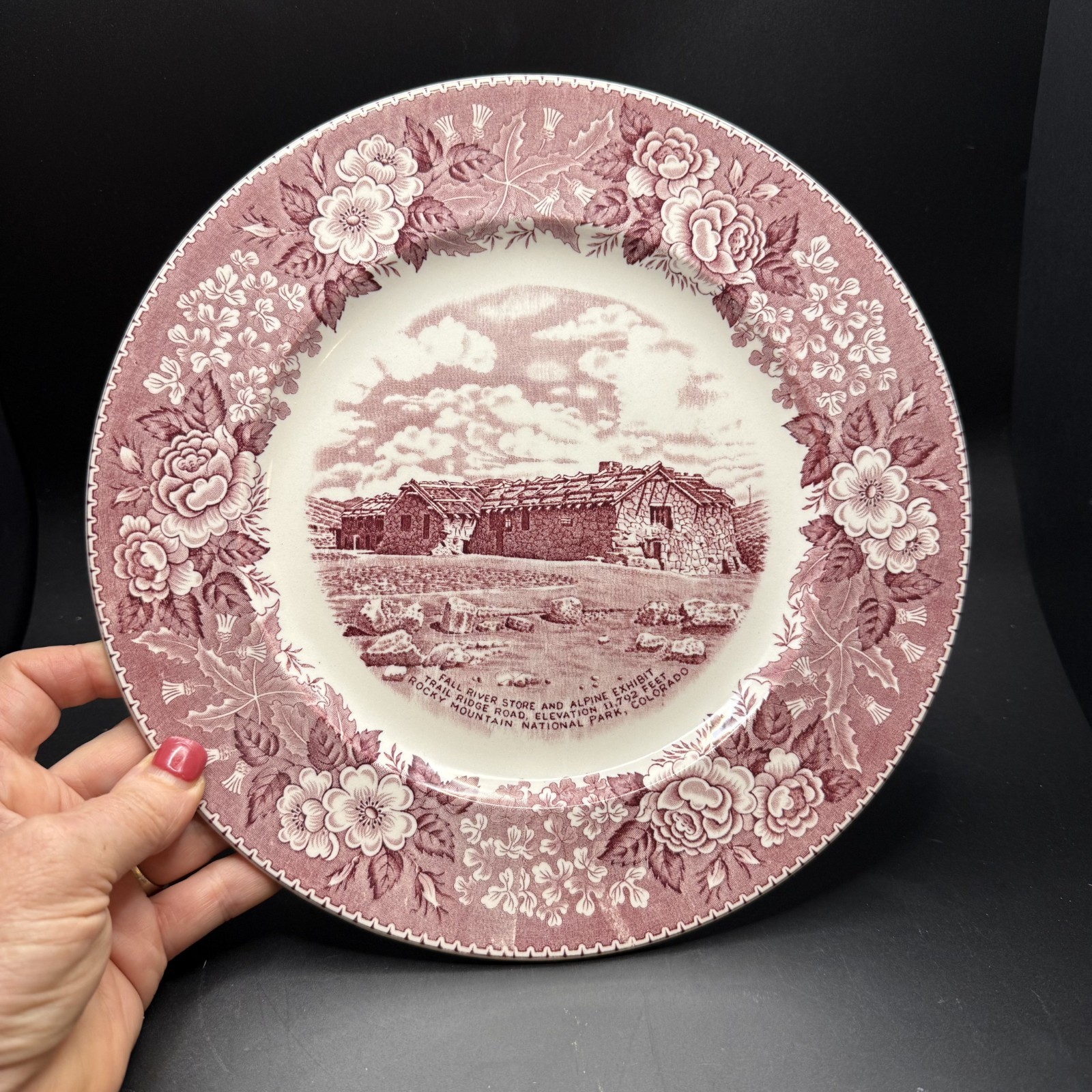 Rocky Mountain National Park Plate Fall River English Staffordshire Souvenir Rocky Mountain National Park Plate Fall River English Staffordshire Souvenir