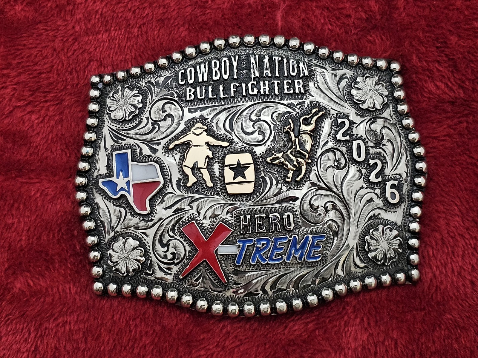 Bullfighter☆2026☆X~TREME☆RODEO CHAMPION TROPHY BUCKLE☆Cowboy Nation☆Rare☆40