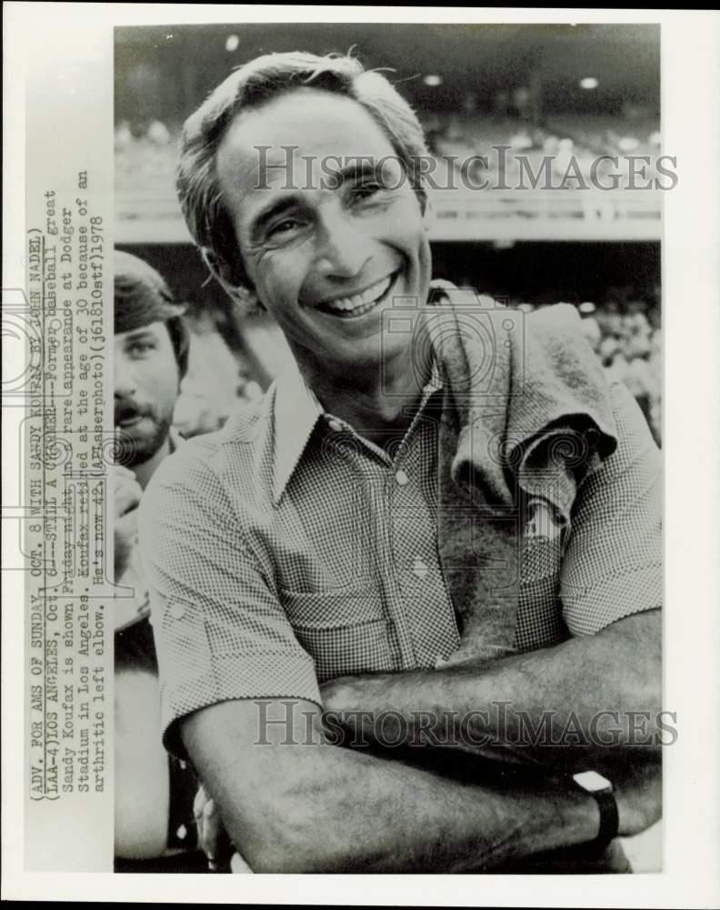 1978 Press Photo Former player Sandy Koufax at Dodger Stadium in Los Angeles 1978 Press Photo Former player Sandy Koufax at Dodger Stadium in Los Angeles
