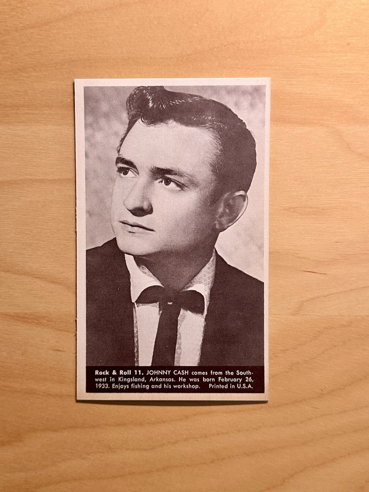 1959 NU Cards Rock & Roll #11 JOHNNY CASH Rookie Card RC 