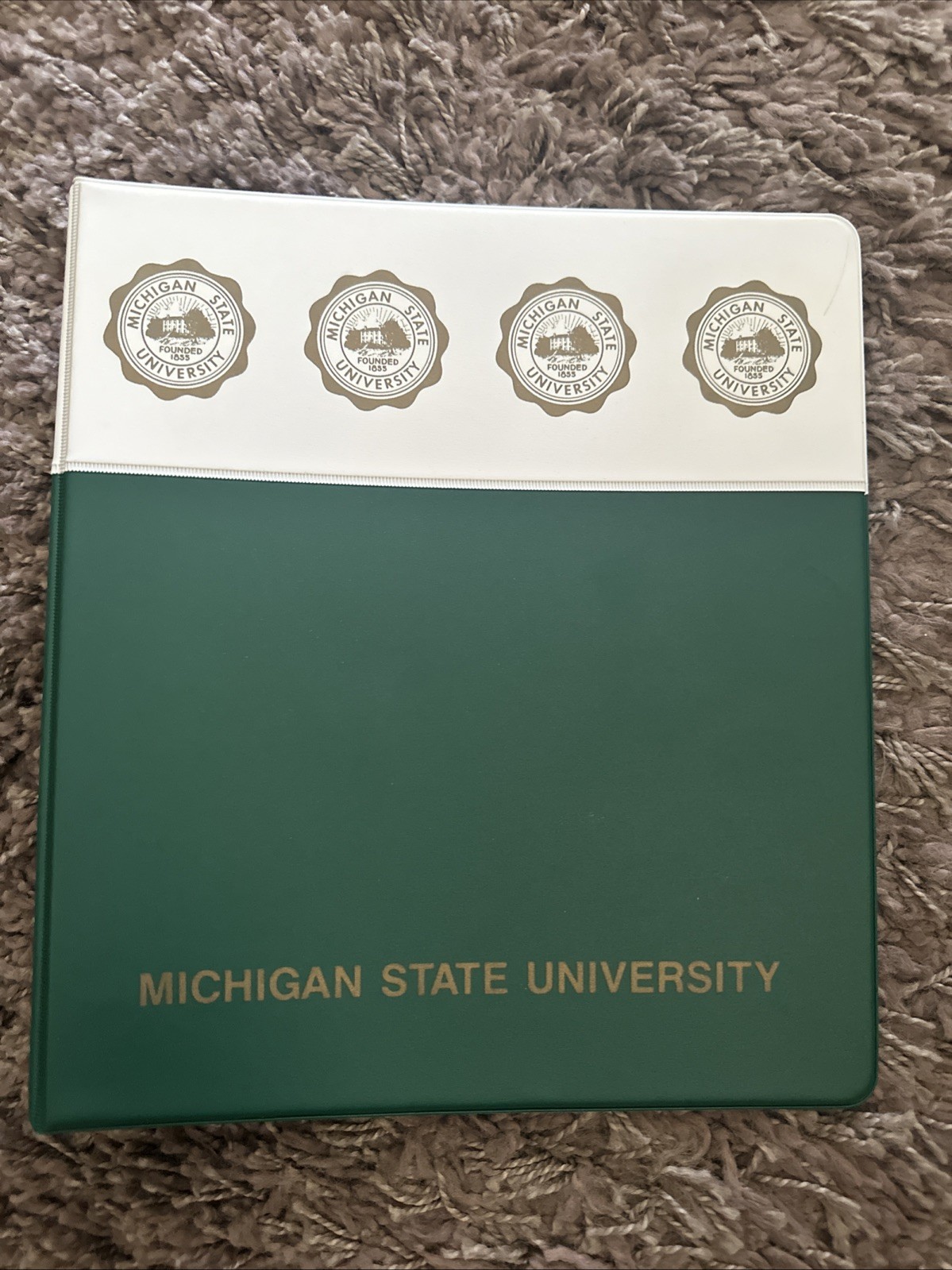 1990s Michigan State University MSU Green And White 3 Ring Binder NEW