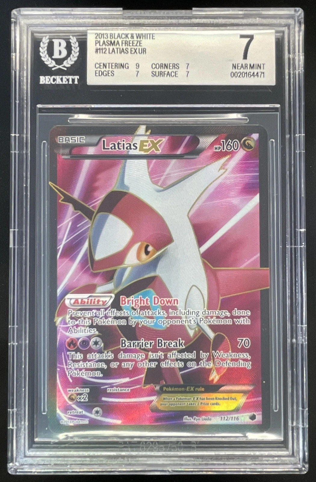 2013 Pokemon Black & White Plasma Freeze #112/116 Latias BGS 7 2013 Pokemon Black & White Plasma Freeze #112/116 Latias BGS 7