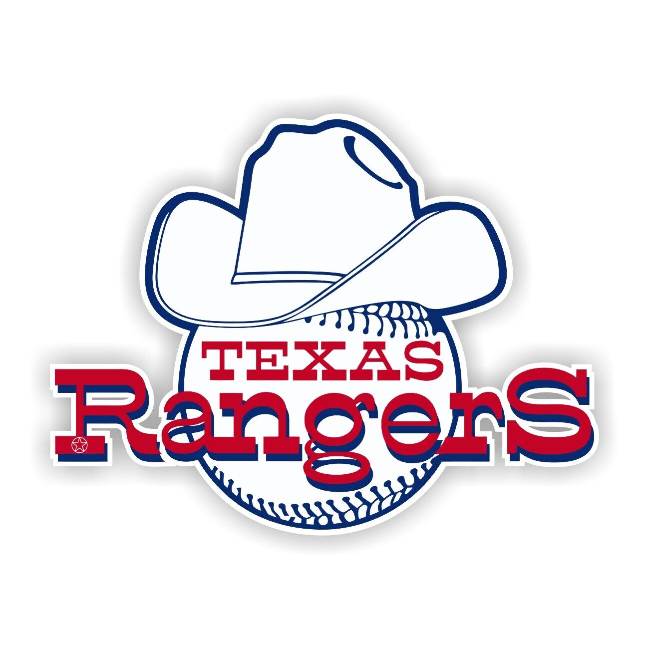 Texas Rangers Retro Precision Cut Decal
