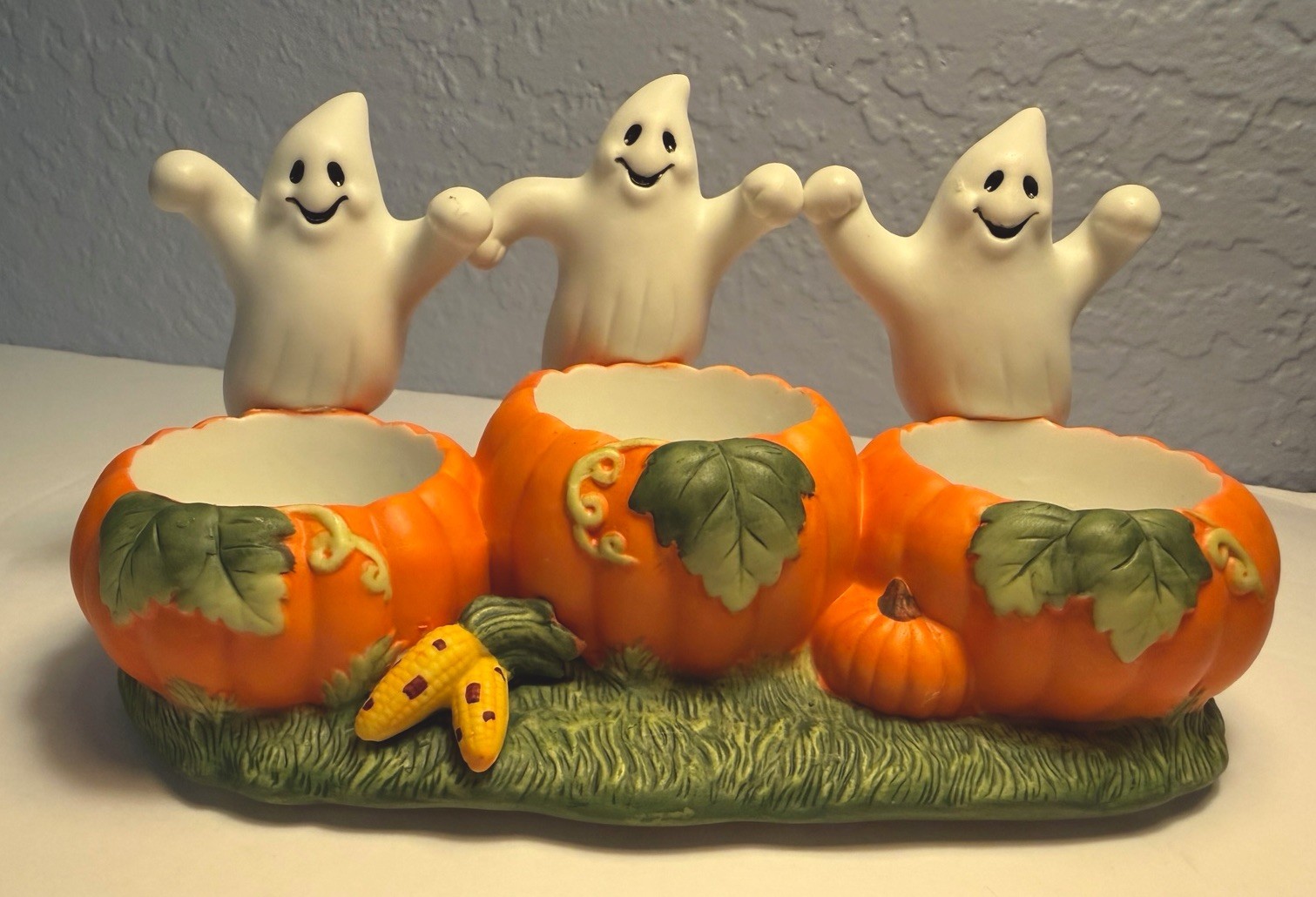 PartyLite Ghost Spooky Scary Tealight 3 Candle Holders P7262 Pumpkin Halloweens PartyLite Ghost Spooky Scary Tealight 3 Candle Holders P7262 Pumpkin Halloweens