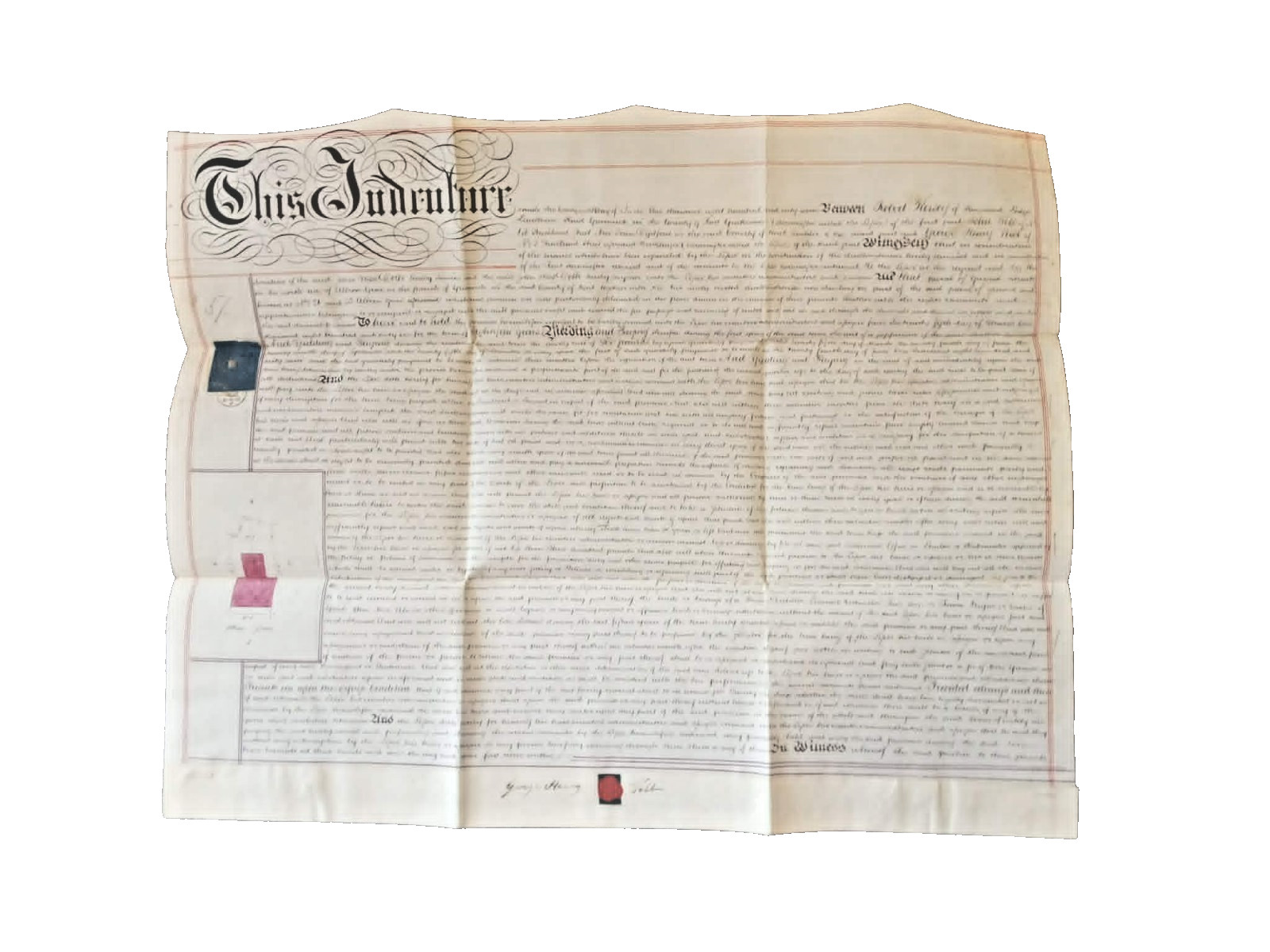 1867 Victorian Vellum Indenture Document: Kersey & Webb Albion Grove Greenwich 1867 Victorian Vellum Indenture Document: Kersey & Webb Albion Grove Greenwich