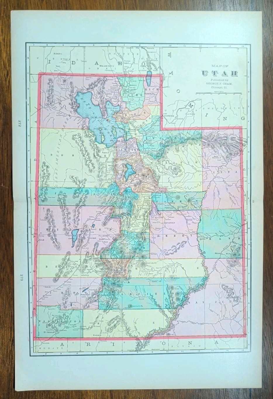 Vintage 1906 UTAH Map 14\