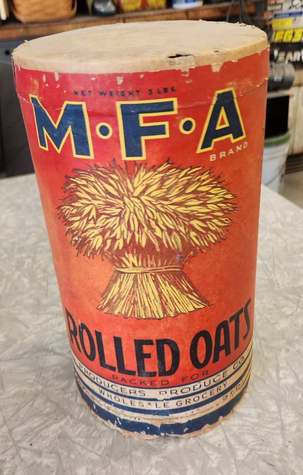 Antique Vintage MFA Rolled Oats Container 1920's Rare MFA Collector's CARDBOARD Antique Vintage MFA Rolled Oats Container 1920's Rare MFA Collector's CARDBOARD