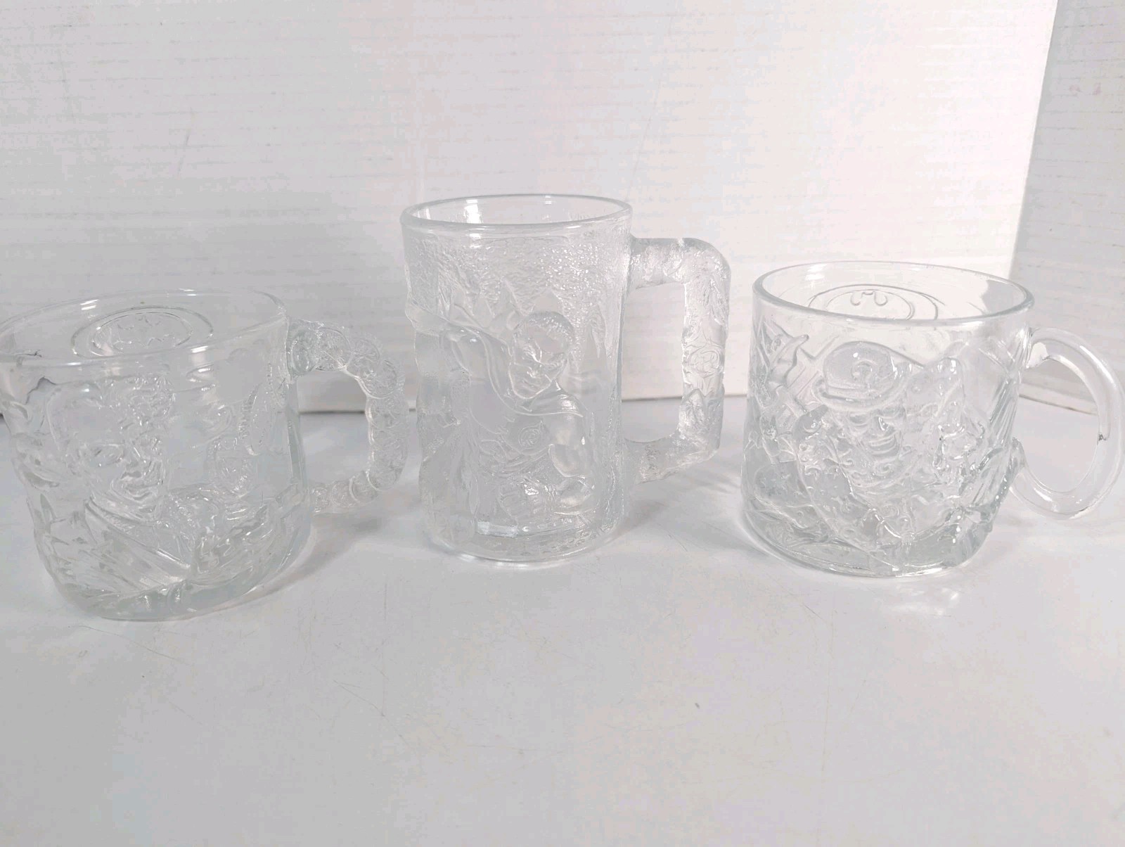 1995 McDonalds Batman Forever Collectors Glasses Set of 3 Two-Face Riddler Robin 1995 McDonalds Batman Forever Collectors Glasses Set of 3 Two-Face Riddler Robin