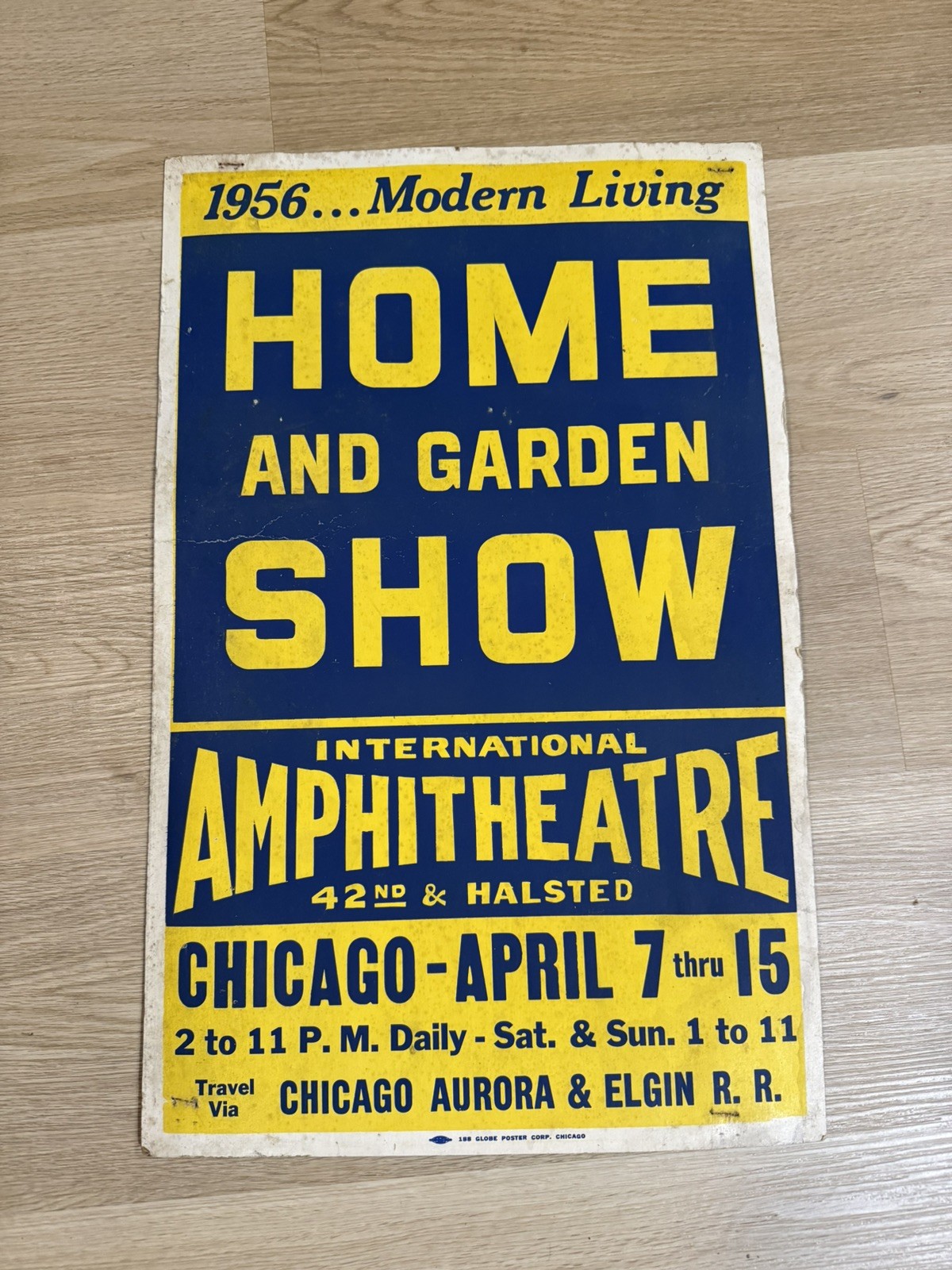 Rare Chicago Aurora & Elgin CA&E Railroad 1956 Home & Garden Show Poster Rare Chicago Aurora & Elgin CA&E Railroad 1956 Home & Garden Show Poster