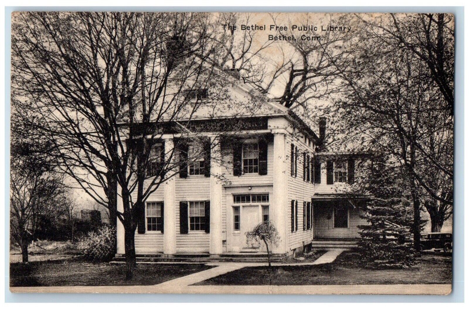Bethel Connecticut CT Postcard The Bethel Free Public Library 1937 Vintage